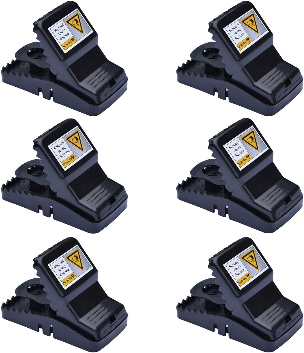 AAGUT Rat Traps, Black- 6 Pack, Plastic Rat Trap High Sensitive Mouse Catcher, Quick - Effective - Sanitary