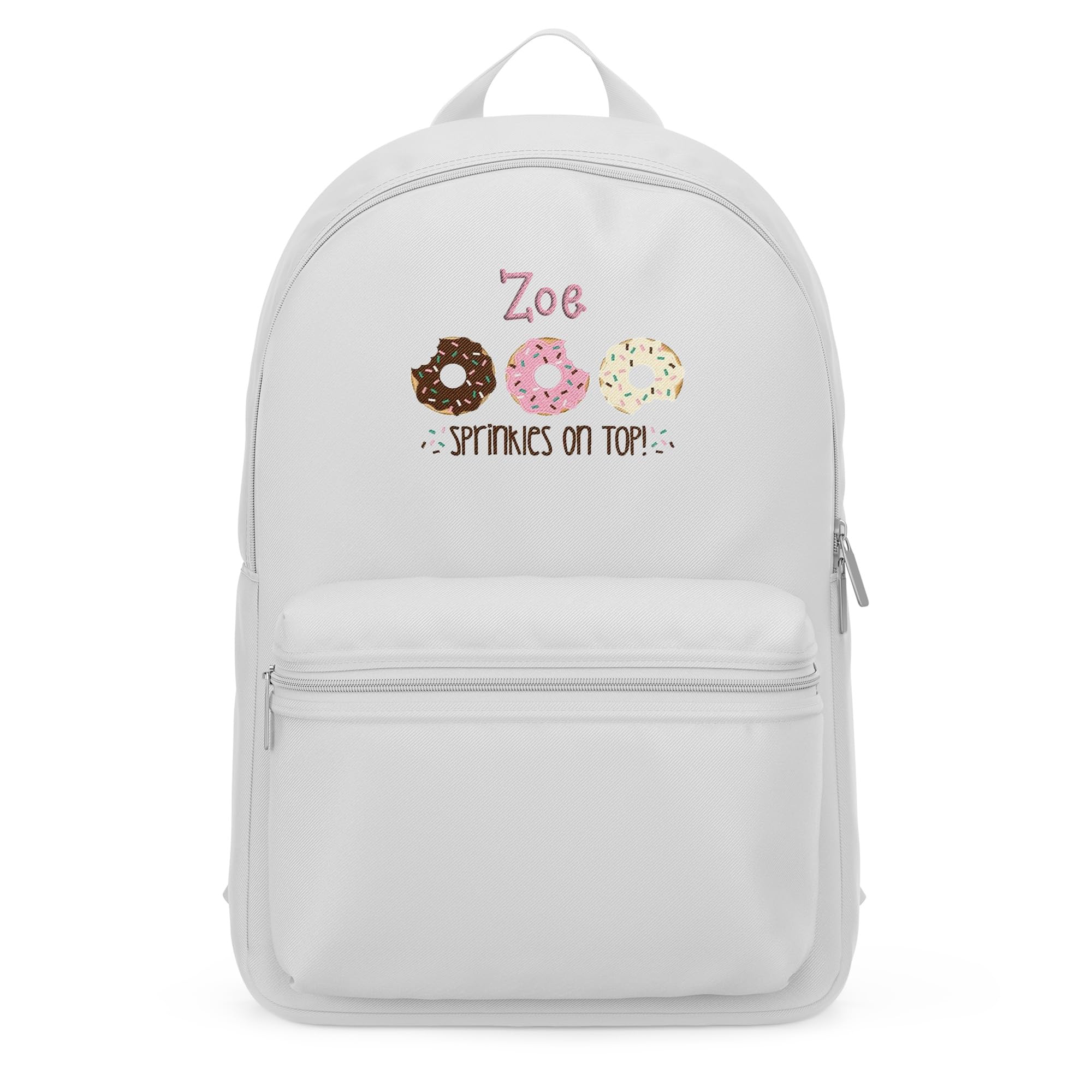 Purple Print House Cute Embroidered Donuts Personalised Mini Backpack Back to Nursery School Essential Bag Custom Girl Daughters Name