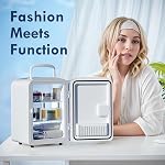 9L Mini Fridge for Bedroom - Car, College Dorm Room & Office Desk 12v Portable Cooler Warmer Skincare, Beauty Makeup, Drinks, Food AC/DC Small Refrigerator with Glass Front, 110 Volts, Black