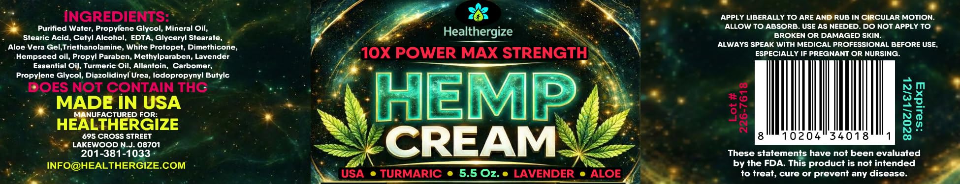 Hemp Cream Maximum Strength – Hemp Lotion for Muscles, Back, Neck, Knees & Feet – Hemp Oil, Aloe & Lavender Body Lotion for Men & Women – Menthol-Free, Non-Greasy, Fast Absorbing – 5.5 oz, Made in USA — Amazon image 8