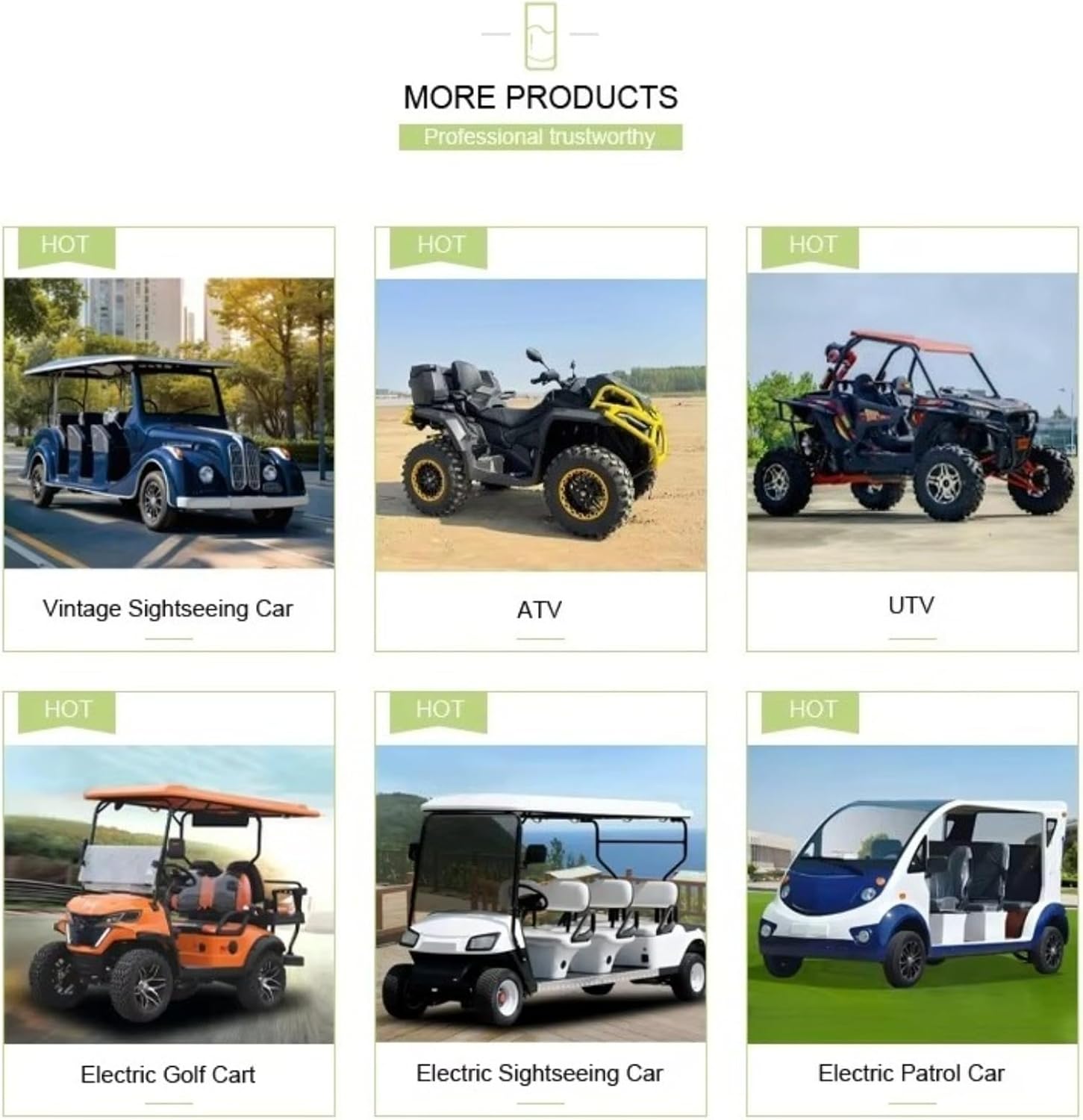 4 Passenger Luxury Golf Carts for Sale - All Terrain Electric Golf Cart for Adults Electric Sightseeing Vehicle with Canopy and Windshield Commercial Multi-Passenger Cart for Farm