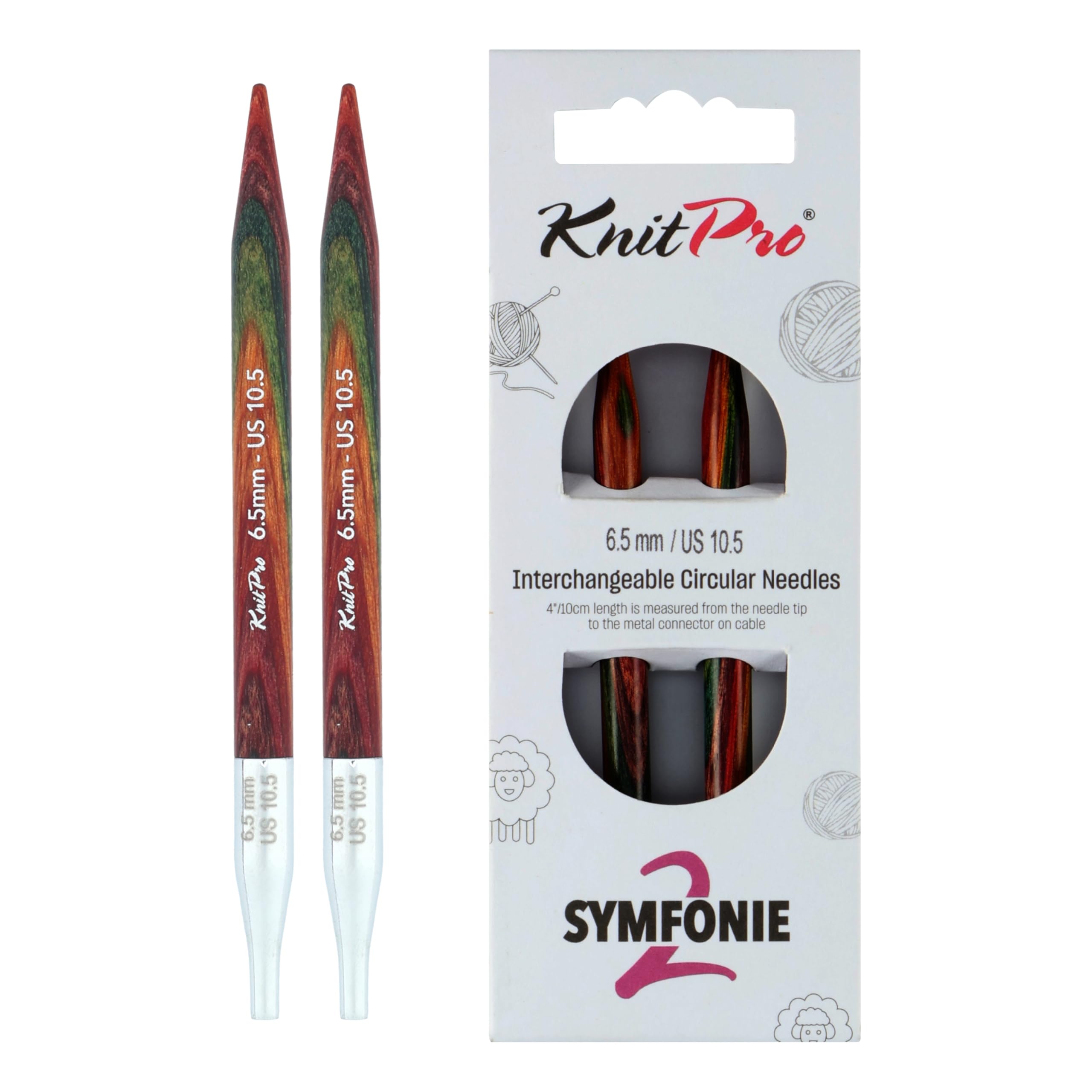 KnitPro Symfonie 2 Special Interchangeable Needles 4" (10cm) | 6.5mm