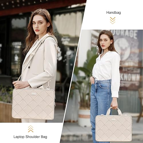 Miniatura 7 de MOSISO 360 - Bolsa de hombro protectora para laptop, 15-15.6 pulgadas, doble capa, acolchada, con cremallera antirrobo compatible con MacBook Pro de