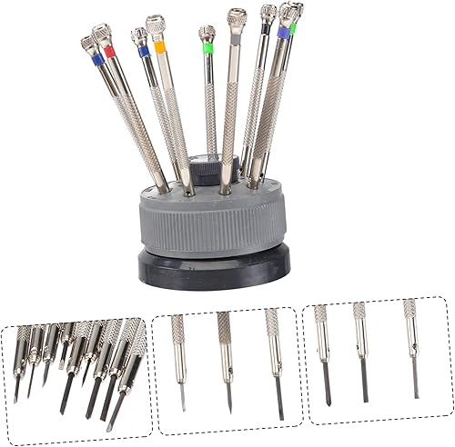 Miniatura 5 de Beaupretty Juego de pulseras Mini destornilladores, 9 piezas de destornillador plano de precisión, destornilladores de diferentes tamaños, kit de