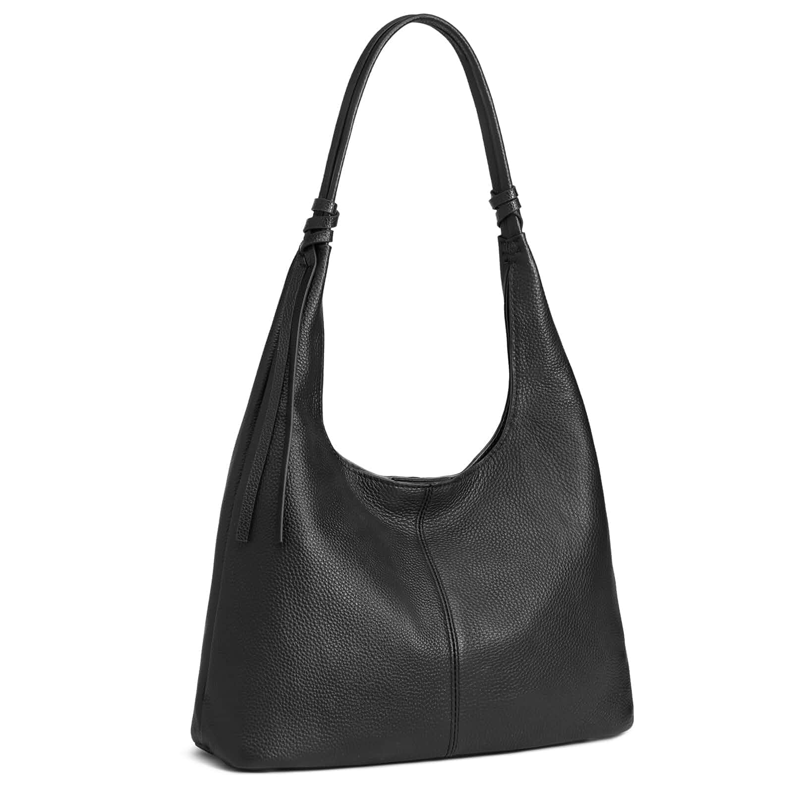 Kattee Genuine Leather Shoulder Bag for Women, Slouchy Hobo Bags Genuine leather, slouchy hobo. Tassel ribbon detail. Spacious for essentials. Ideal for work, casual