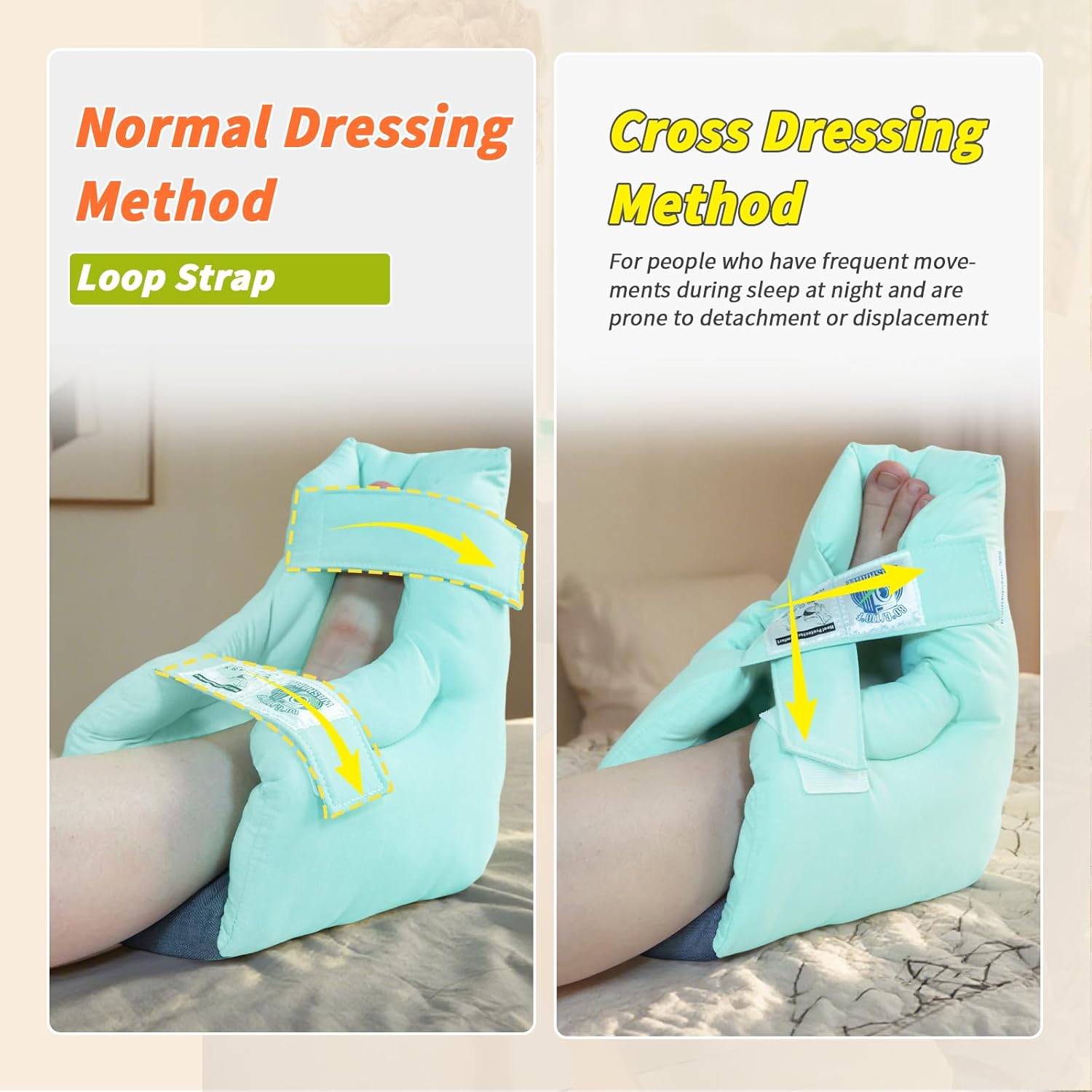 Heel Protectors for Pressure Relief & Wound Care-Prevent Bedsores, Heel Pressure Sores & Deep Tissue Injuries (Green, 2 PCS)