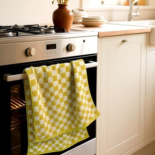 Miniatura 2 de Jacquotha 4 toallas de mano para baño a cuadros, toallas de mano suaves y absorbentes, 13 x 29 pulgadas, toallas de baño con bonitos estampados para