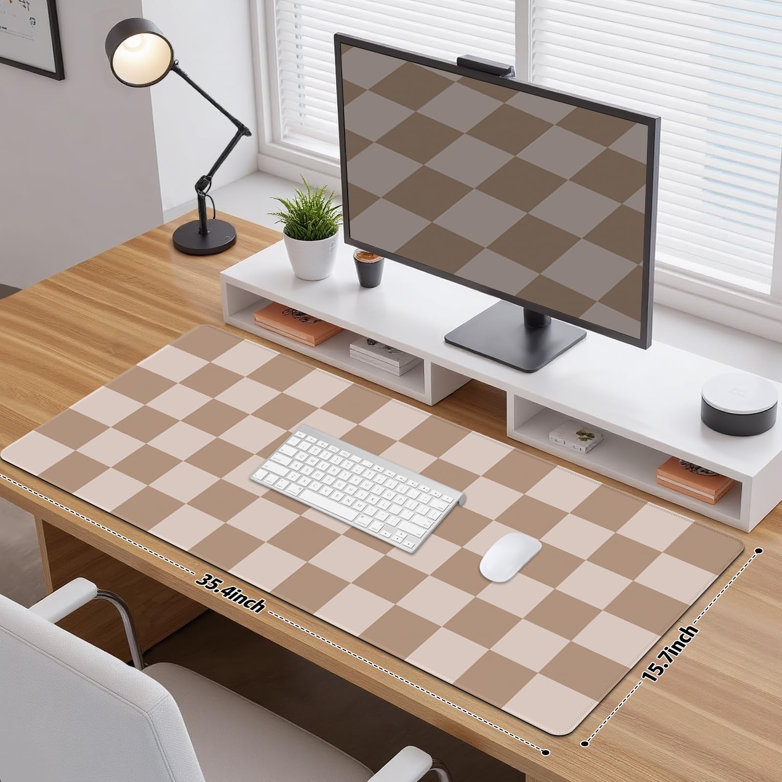 Alfombrilla de Mouse Grande para Escritorio, Alfombrilla de Mouse Grande para Juegos con Bordes cosidos, Base de Goma Antideslizante e Impermeable para Oficina, computadora, Teclado, Laptop