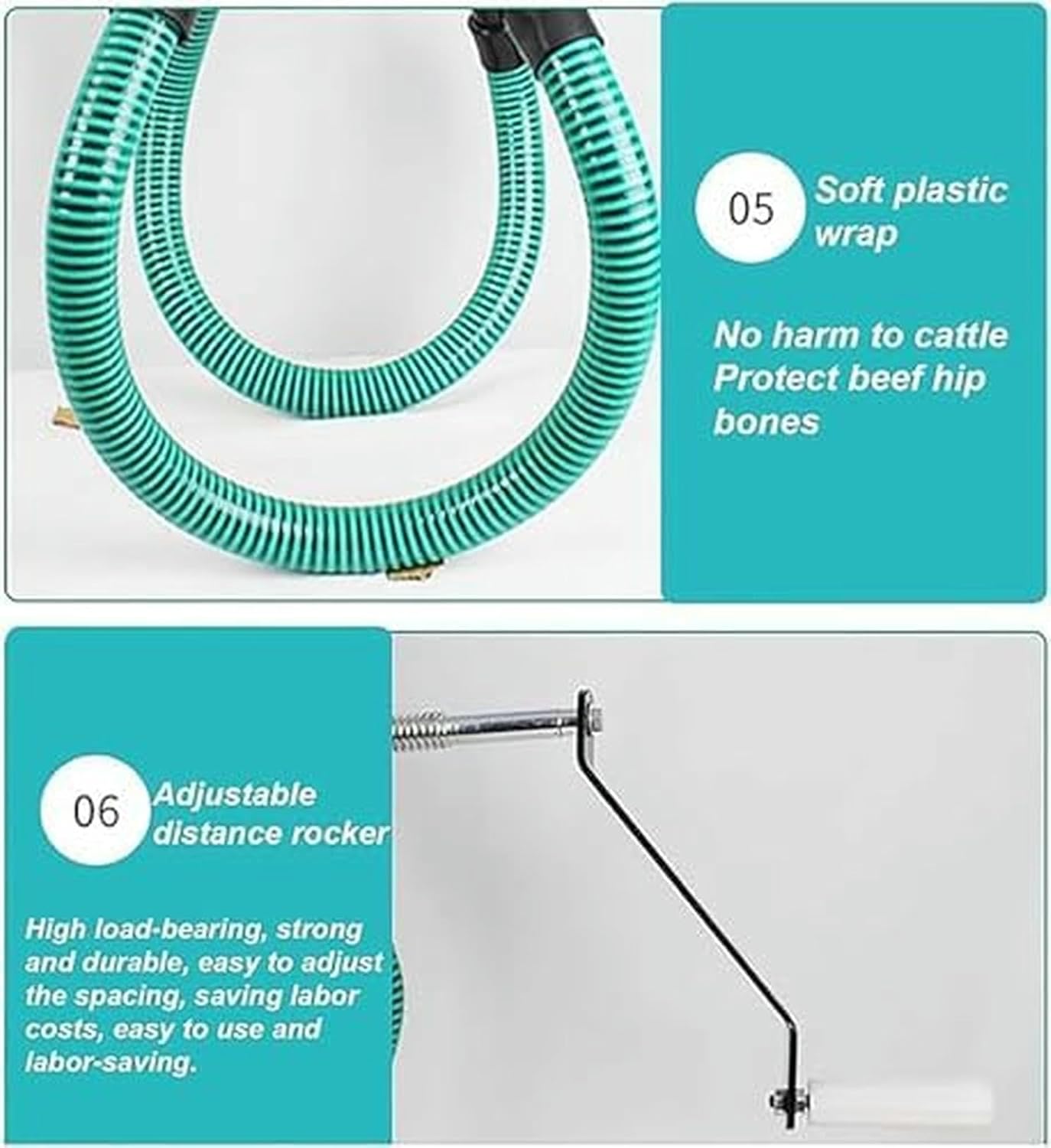 Adjustable Steel Cow Hip Lift Clamp, Heavy Duty Stand Up Assist Device for Livestock, Supports Up to 3500 Catties