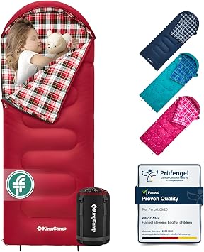 KingCamp Kids Sleeping Bag 100% Cotton Flannel