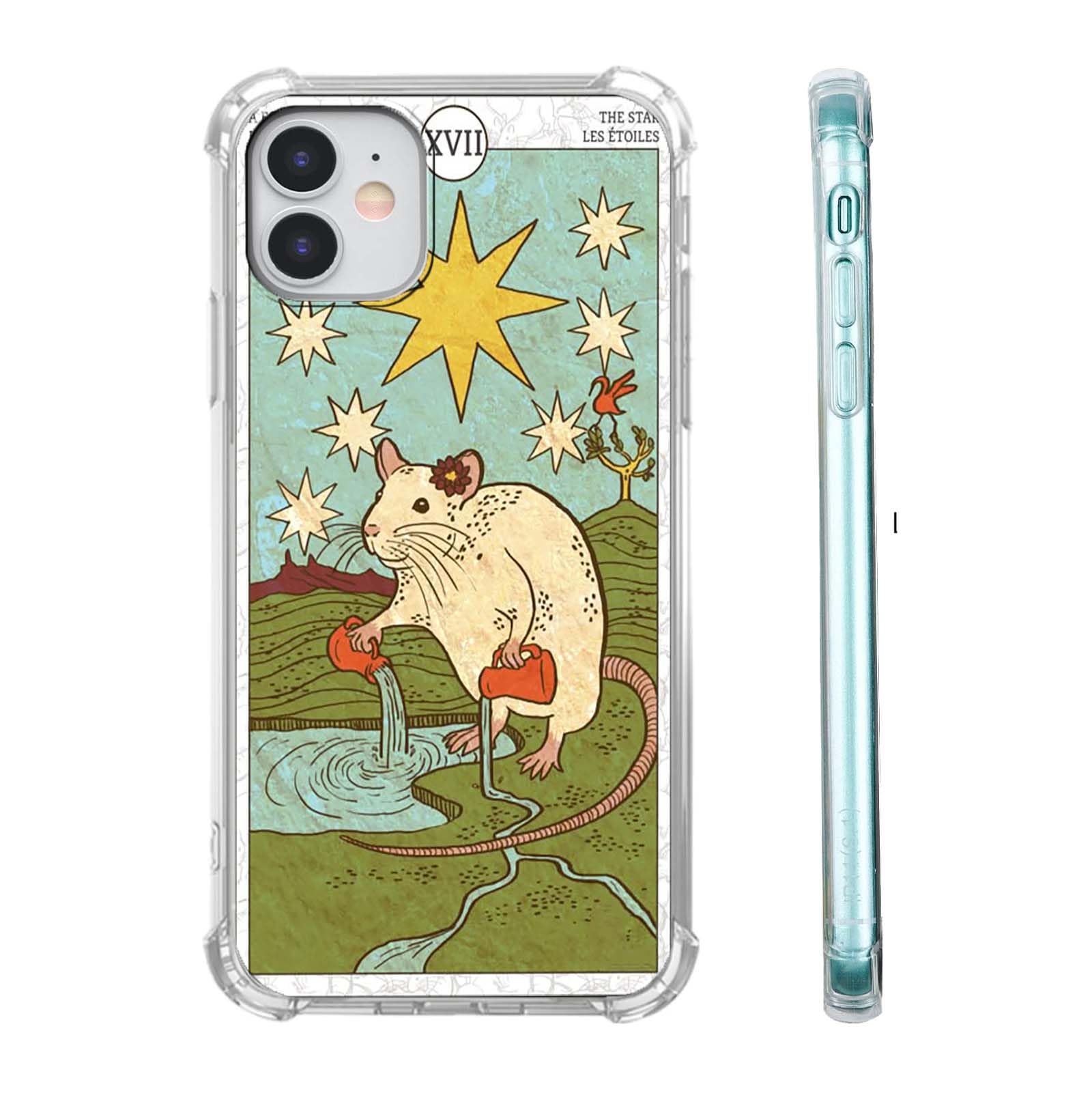 hendicow Case for iPhone 11 with Tarot Card Design,Aesthetic Cute Rat Pattern,Trendy Soft TPU Bumper Case Cover,6.1