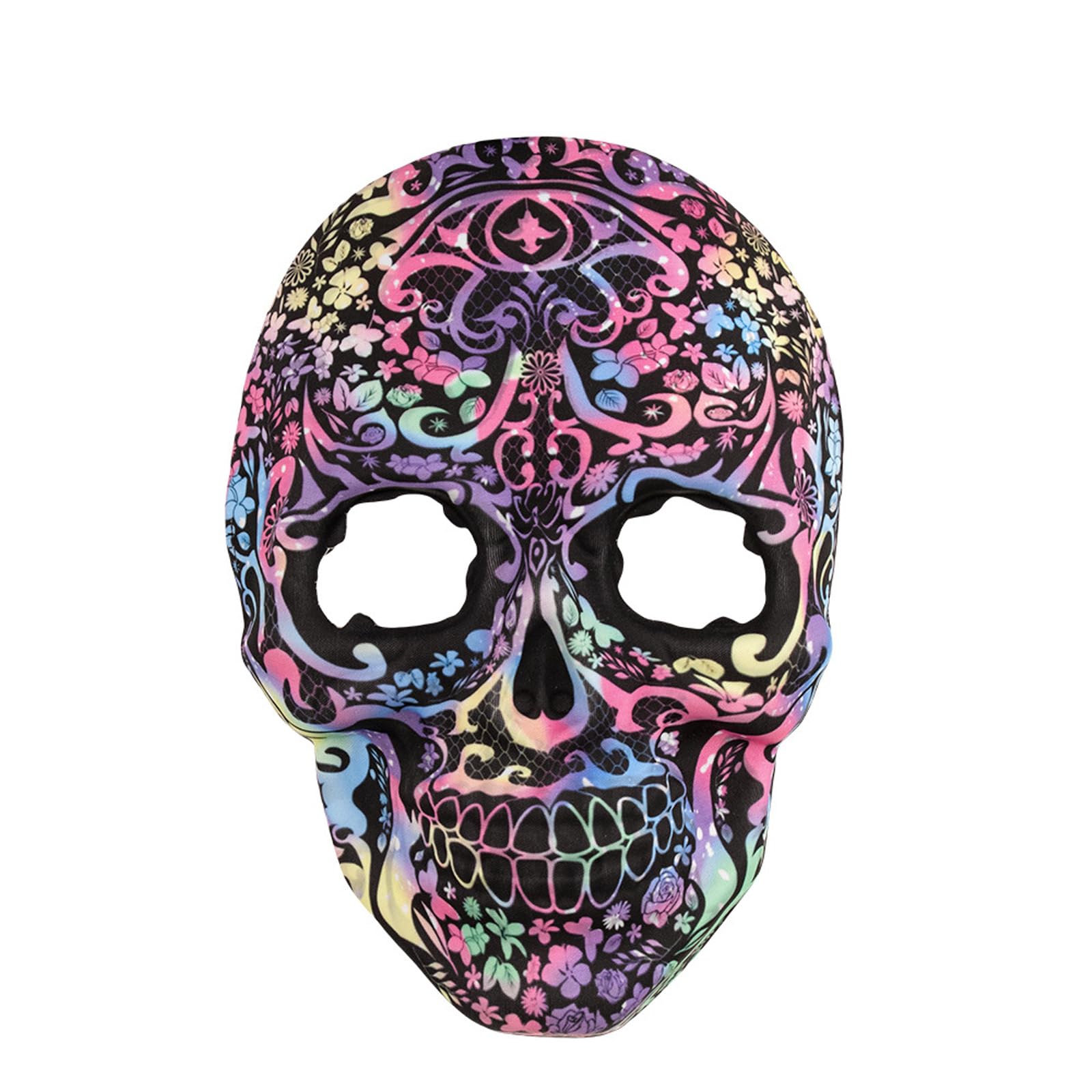 Ljmyy Masquerade Mexicans Sugar Skull with Printing Fancy Dress Skeleton Masked for Halloween