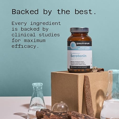 Miniatura 6 de Calidad de vida, equilibrio puro, serotonina de primera calidad 5-HTP y suplemento para el estrés – Ayuda a aumentar los niveles de serotonina y