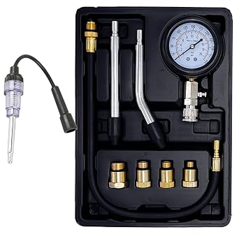 Automotive Compression Tester Kit with Spark Plug Tester TONZACK Engine Compression Tester 0-20 Bar & 0-300 psi Car Compression Tester for Engine Compression Test Measure Car M10 M12 M14 M18Black
