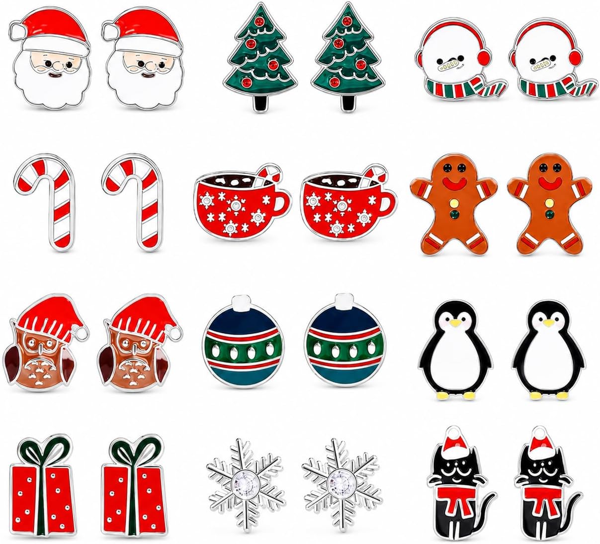 Christmas Stud Earrings Set Holiday Christmas Earrings Gift