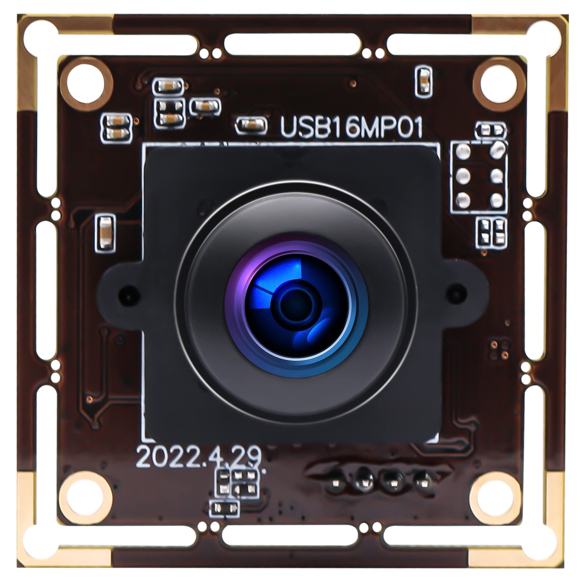 ELP 16mp Wide Angle USB Camera for Computer 180degree Fisheye Lens Webcam Board Mini UVC USB2.0 4K Video Lightburn Camera Module,with 3.3ft/1m Cable for Laptop, PC, Raspberry Pi, Jetson Nano