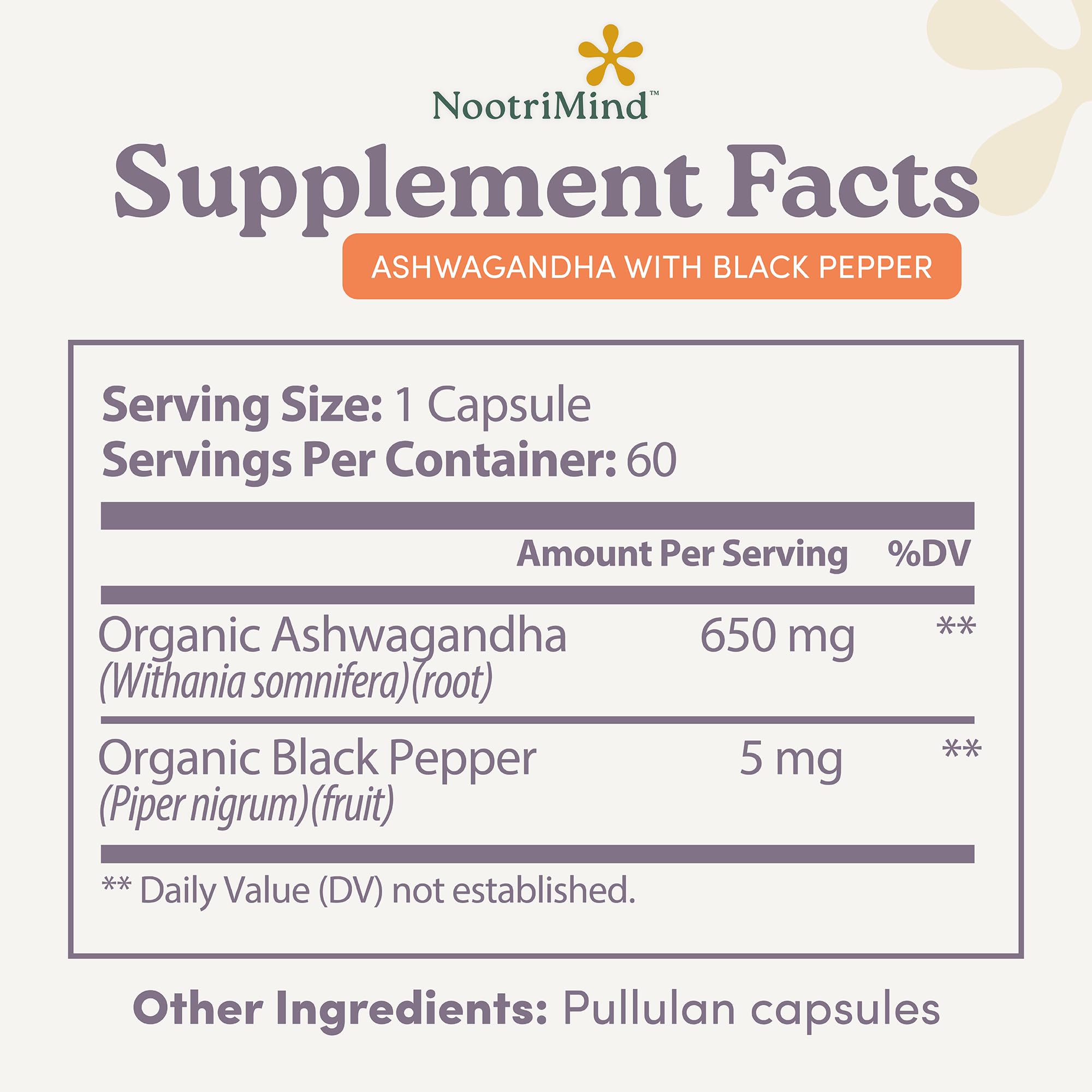 Organic Ashwagandha Supplement Capsules, Black Pepper, 60ct — Amazon image 4