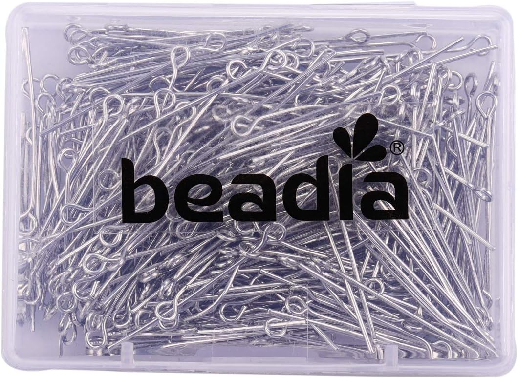Open Eye Pins Platinum Head Pins for DIY Jewelry Making 40mm 200pcs - Image 4