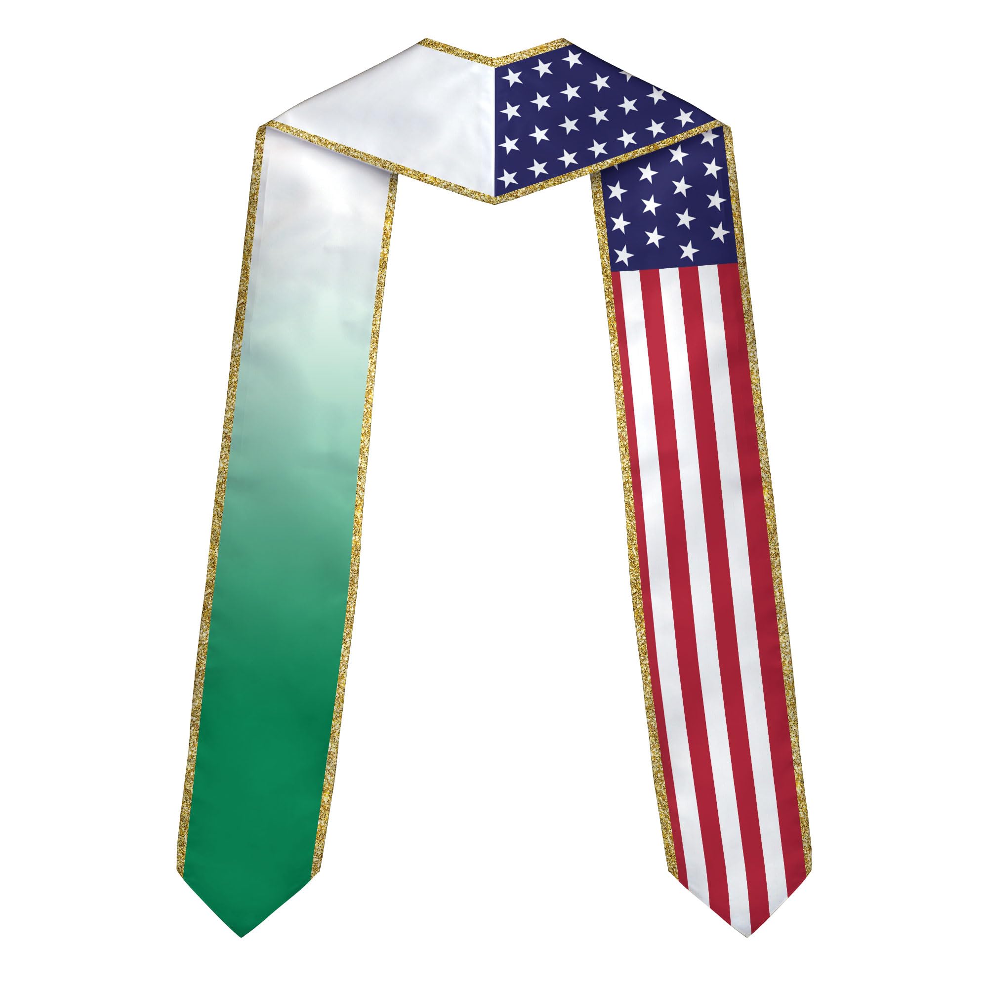 MonkeyVan Custom Nigerian Graduation Sash, Nigeria Graduation Stole Customize, Nigerian American Flag Graduation Sash 2025 Nigeria 20