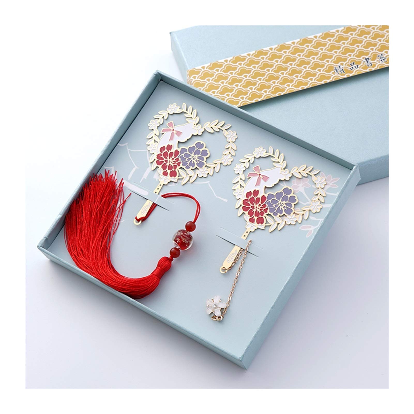 Marque Pages Métal Creative Signets, Conservez ce Lien avec Pendentif et Tassel, Signets Parfait for Les Adultes et Les Enfants, Les lecteurs appropriés Signets (Color : C)