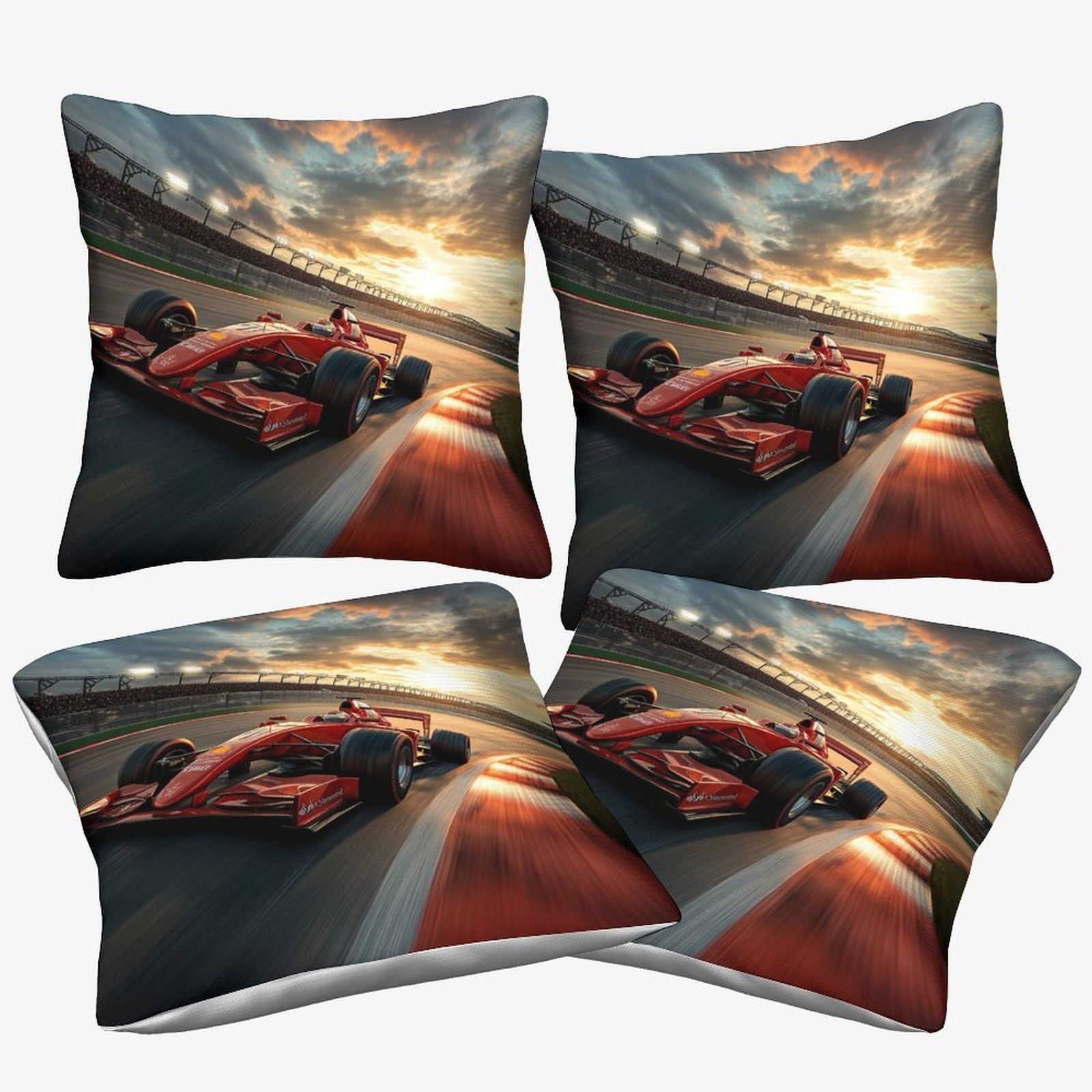 3U6c4m9k Formulaa Racing-5 Formulaa Racing Cushion Covers 40X40cm, 4 Pcs Square Throw Pillow Case Racing Car Accent Pillow For Outdoor Patio Garden Blench Living Room Sofa Farmhouse Decor
