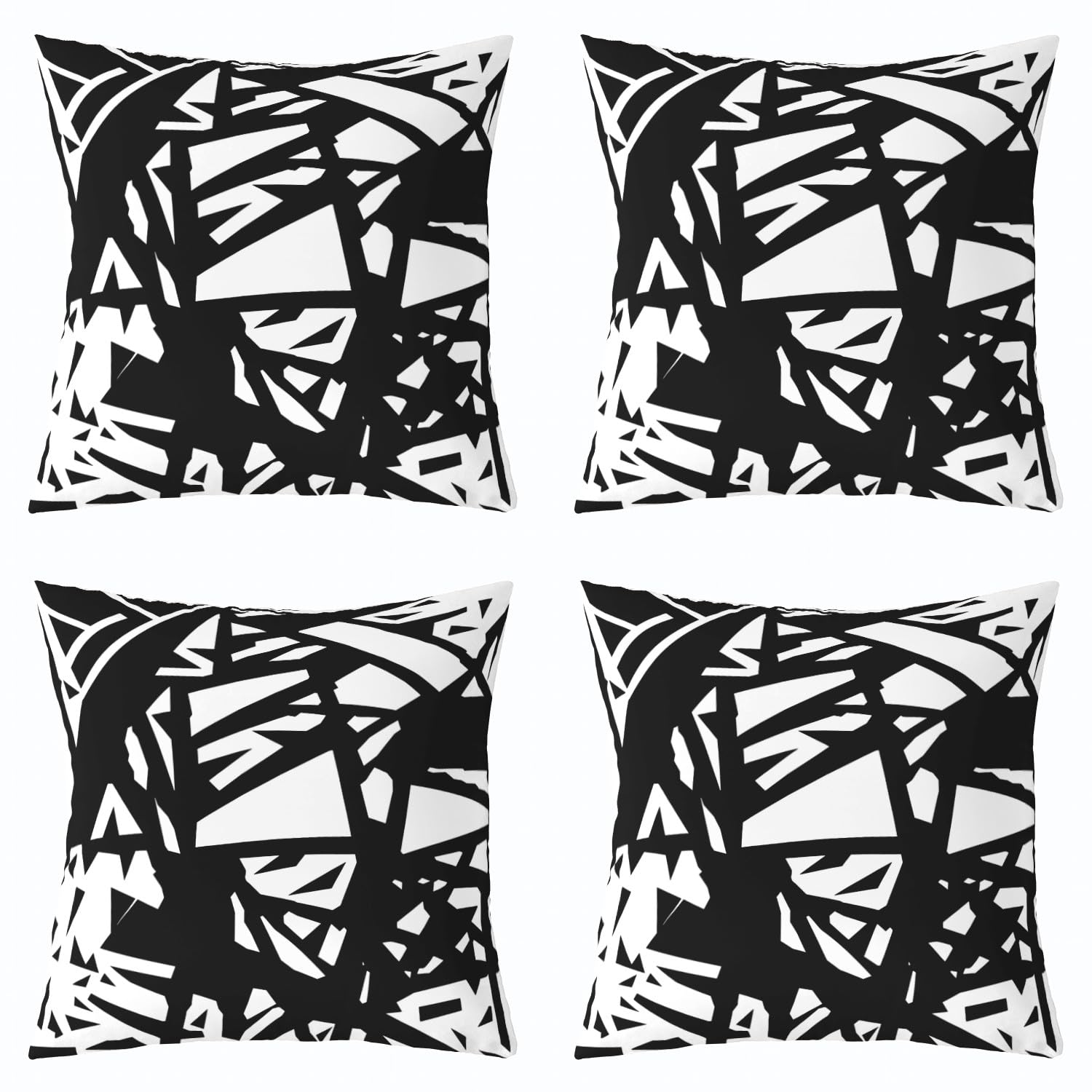 Homemissing Juego de 4 fundas de almohada decorativas de 50 x 50 cm, diseño de rayas geométricas, para sofá, cama, moderno, arte a rayas, para exteriores