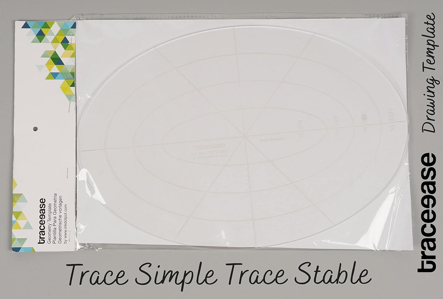 Traceease Oval Stencil for Hand Quilting/Applique 4 PCS DIY Nested Oval Templates 2"/4”/6”/8” inches,- 1/8" Thick Template