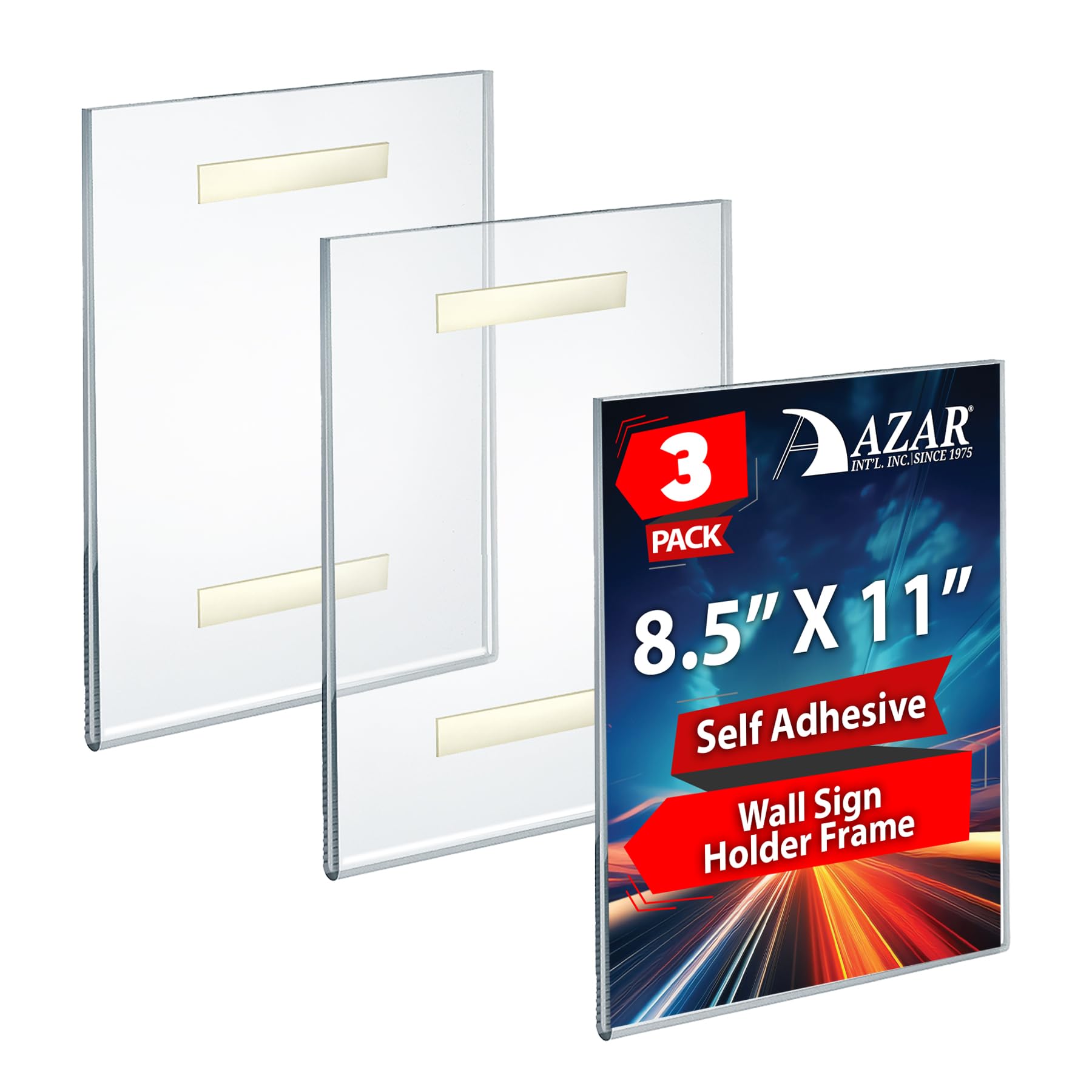 Amazon.com : Azar Displays 122021-3PK Adhesive Clear Acrylic Wall