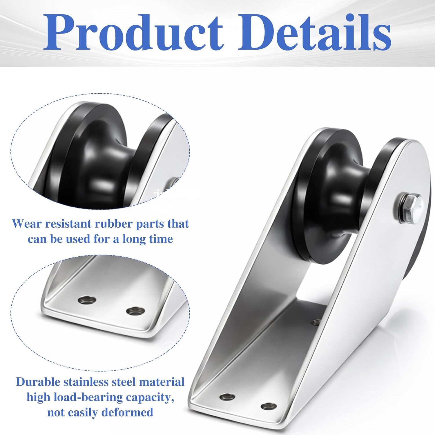 LEIFIDE 2 Pack 304 Stainless Steel Boat Anchor Brackets, Bow Anchor Roller, Mirror Polished, Easy Install for Fishing Boat Yacht Inflatable Vessel