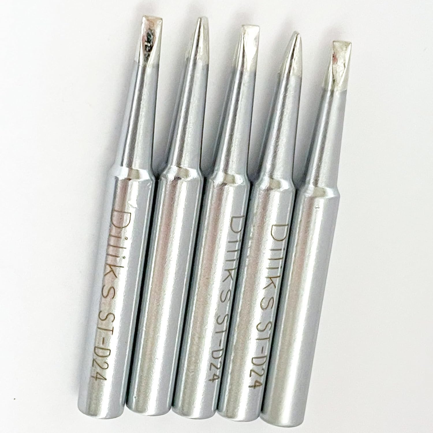 ST-D24 Soldering Iron Tips 5pcs Set, Chisel tip, For Weller ST Series Tip Replace Weller ST7 WLC100, R2.4mm/0.5mm x 18.2mm