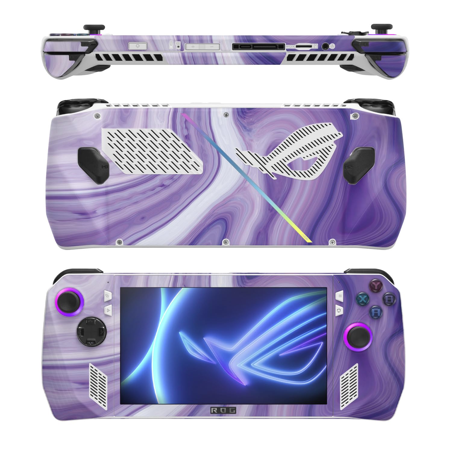 MightySkins Skin Compatible with Asus ROG Ally - Lavendar Acrylic | Protective, Durable, and Unique Vinyl Decal wrap Cover | Easy to Apply, Remove, and Change Style