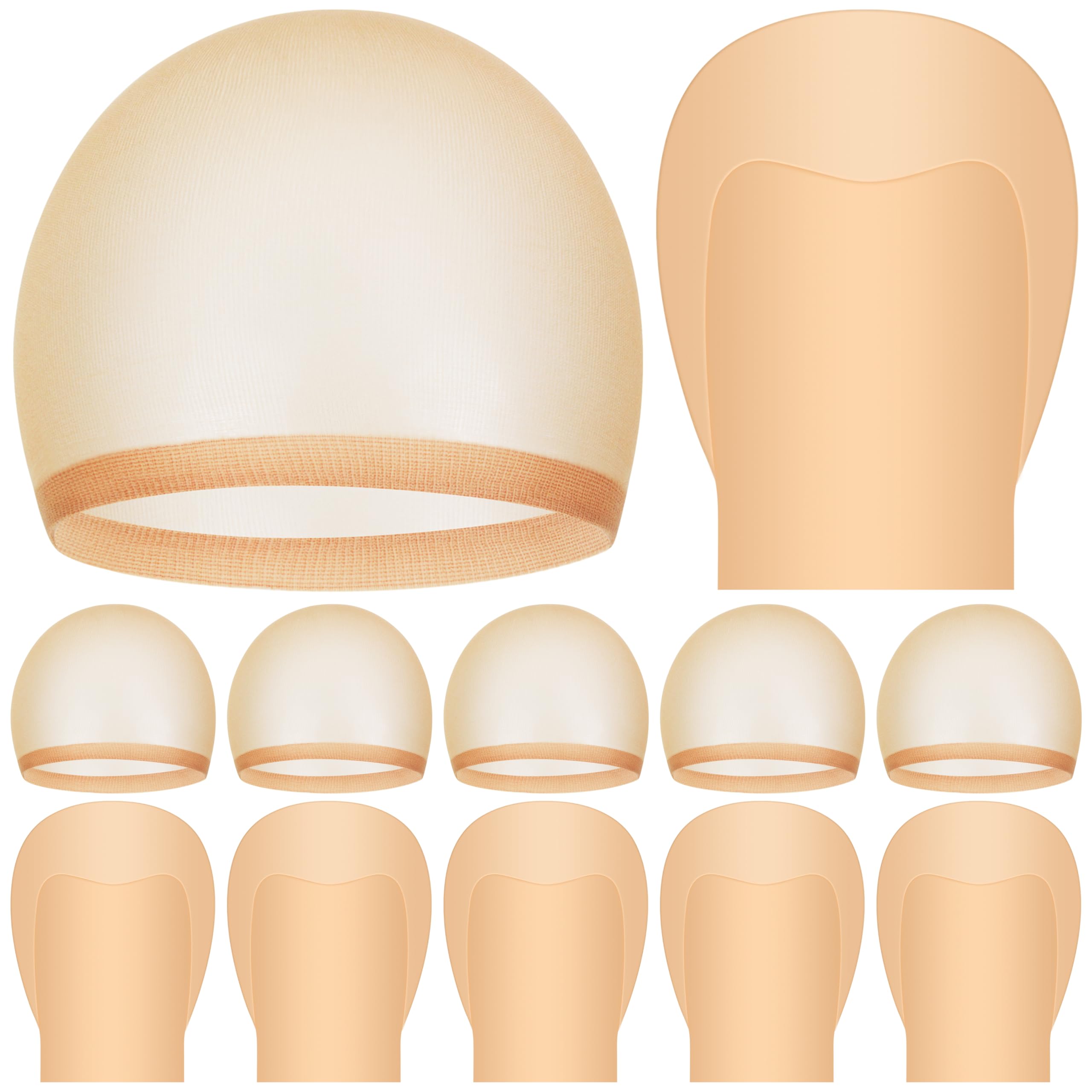 5 PiecesHalloween Makeup Latex Bald Caps with 5 Pcs Bald Head Wig Caps for Adult Men Women Costume Accessory for Theme Halloween Party Cosplay
