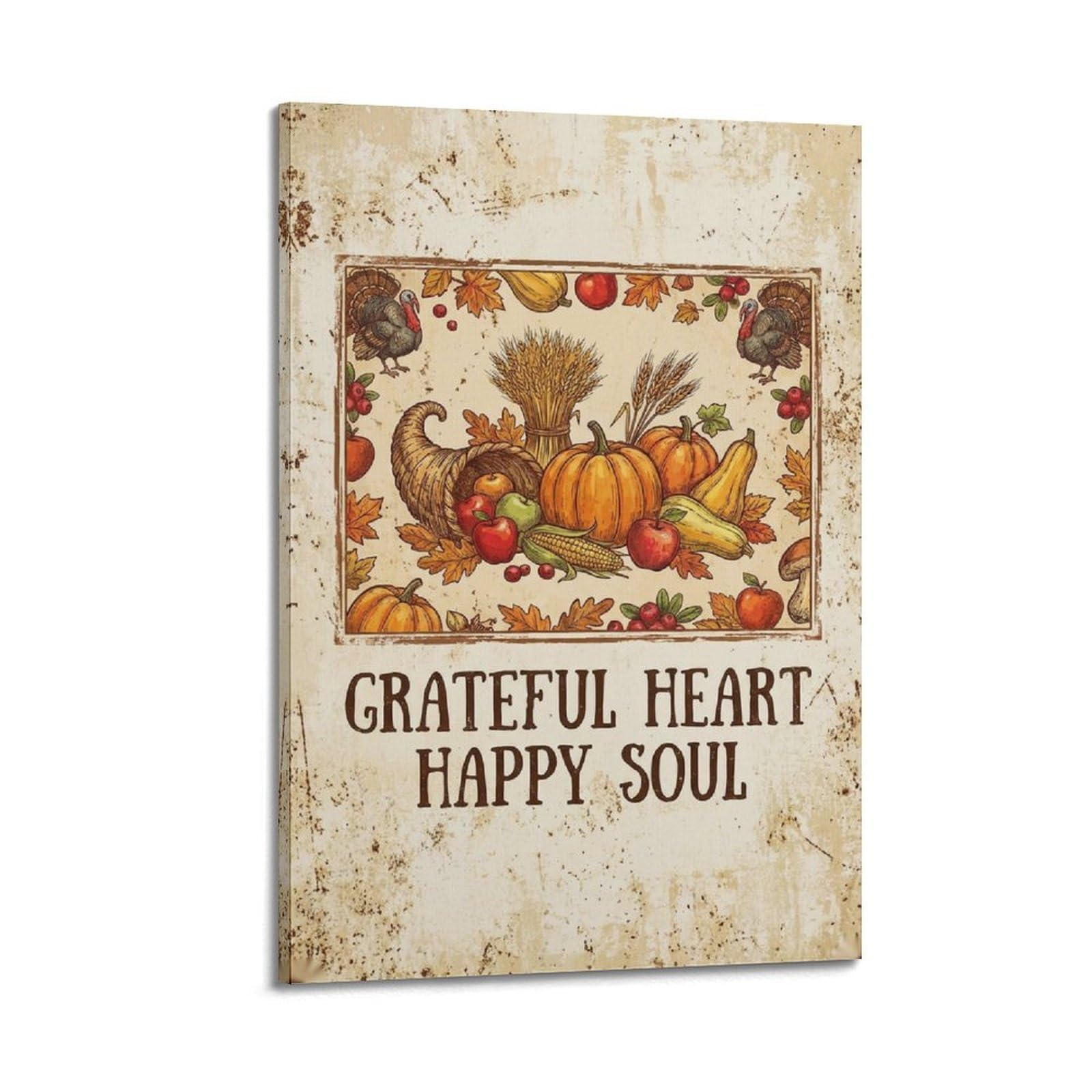 OKAHYS Harvest Farm Poster Pumpkin Blessings Country Rustic Modern Decorative Canvas Prints - Ideal Wall Art for Family, Man Cave, Game Room, Boys & Girls Bedroom 24x36inch