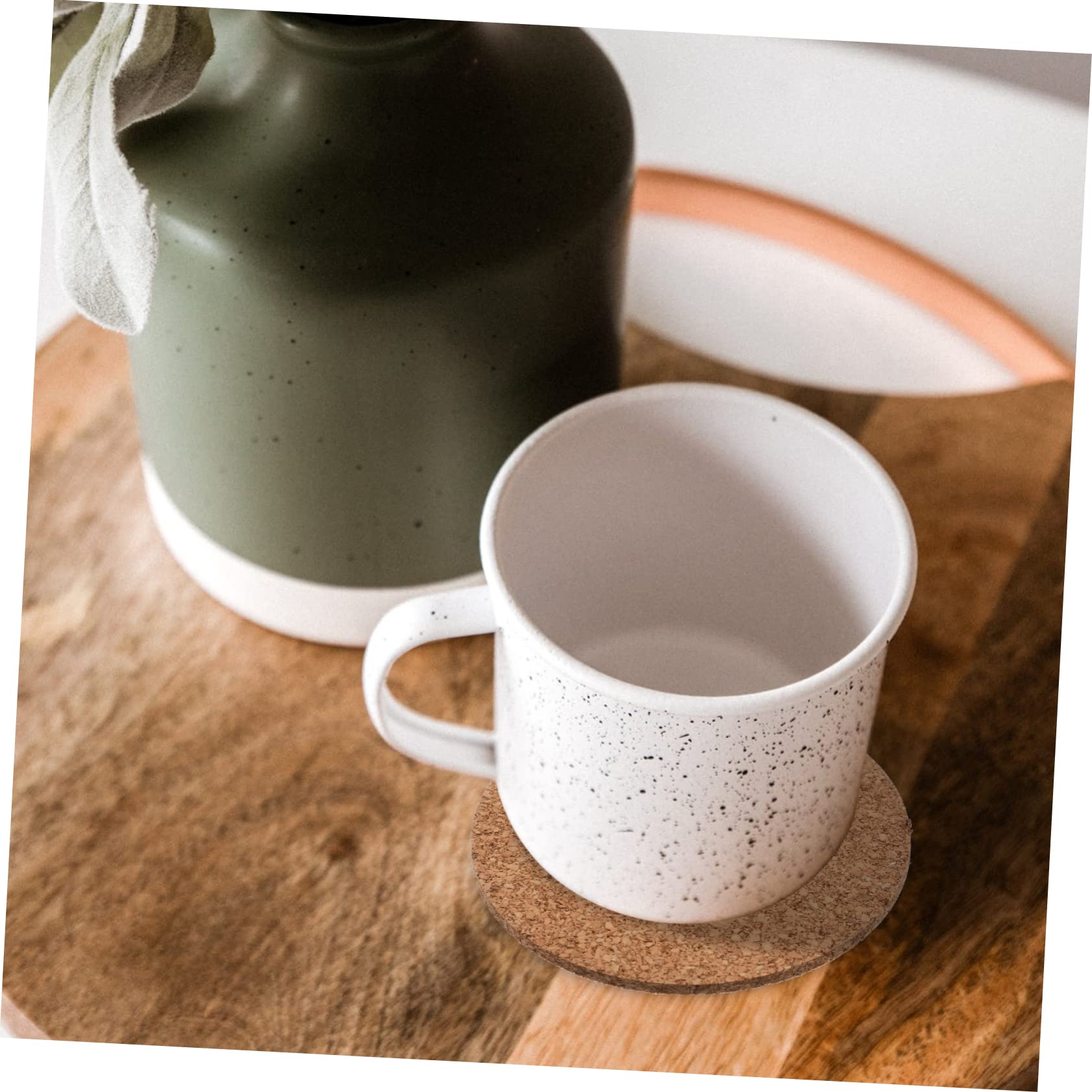 Zerodeko Dessous de Verre Surface Lisse Antidérapants en Liège Lot de 100 Ronds et Résistants la Chaleur Maison Bar