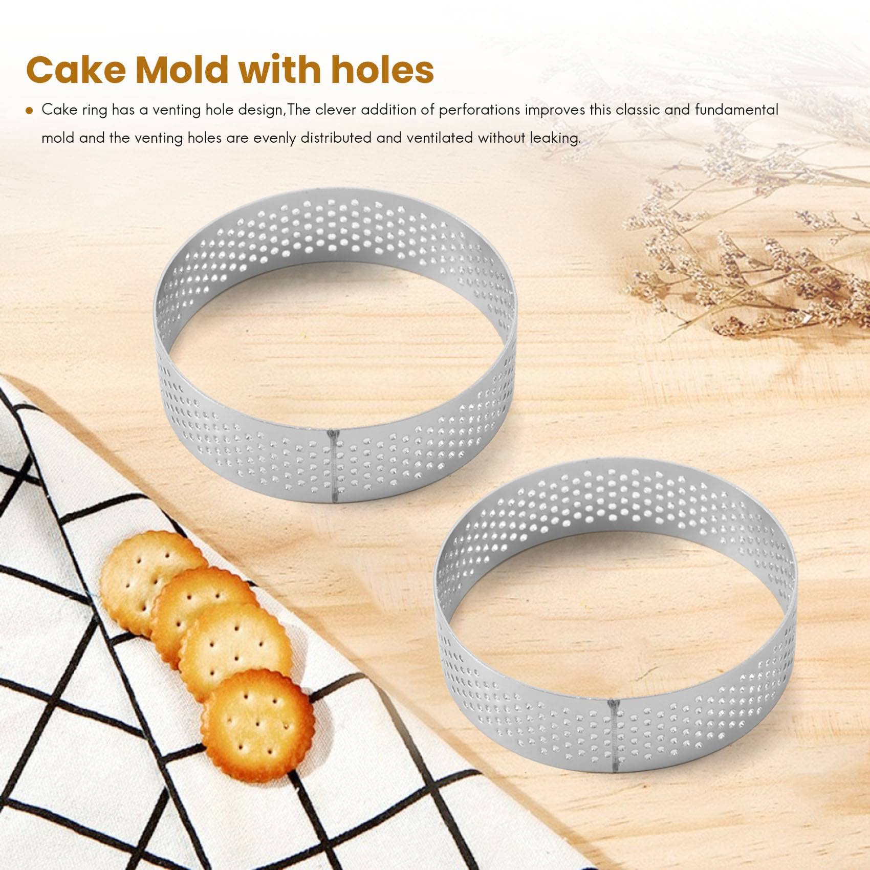 Haptufer 10 Anneaux De Cuisson En Acier Inoxydable 10 Cm – Moules à Gâteau, Quiche, Mousse Et Entremets Avec Trou De Ventilation