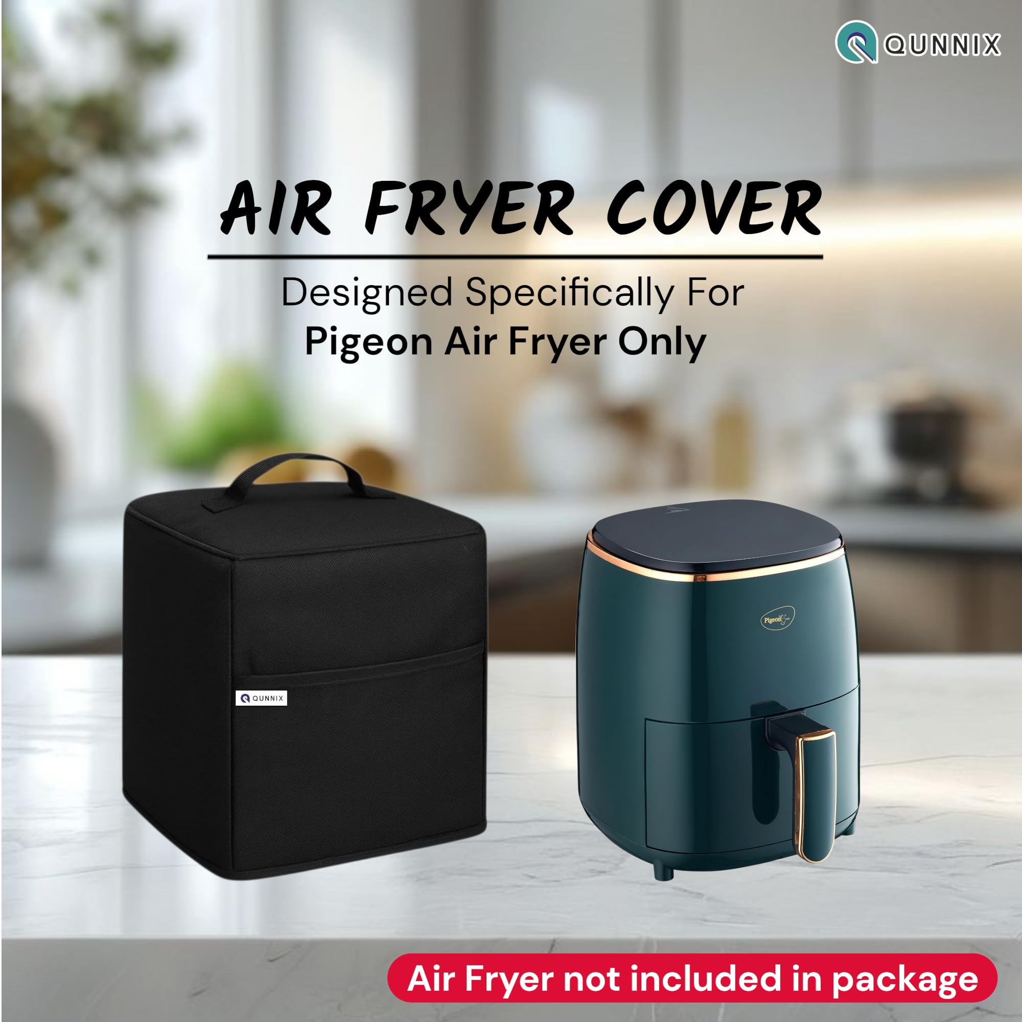 Dustproof & Waterproof Washable Air Fryer Cover for Pigeon 4.2 Liter | Kitchen Appliance Protector with Handle & Pocket | For Everyday Use Man & Woman | Perfect Fit (24x31x31) – Black — Amazon image 6