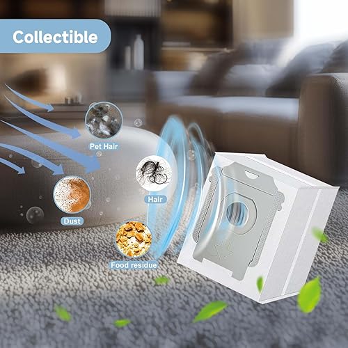 Miniatura 5 de Paquete de 6 bolsas de vacío para iRobot Roomba j9+, j7+, j5+, i5+, j6+, i3+, i4+, i8+, s9+ y otras bolsas de eliminación automática de suciedad