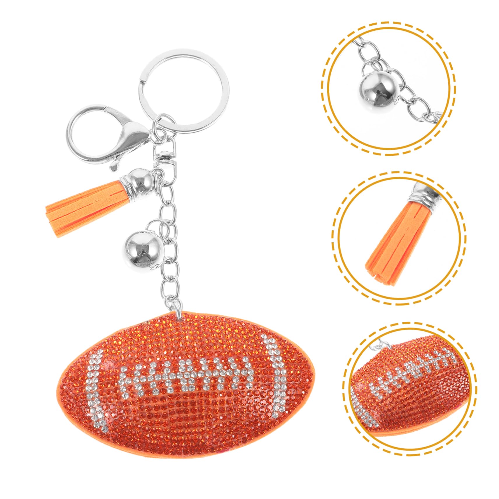 YARNOW Llavero De Futbol Colgante De Llavero Recuerdos De Fiesta Colgante De Rugby De Mochila Recuerdo Del Partido De Futbol Favores De La Fiesta De Rugby Orange Paño