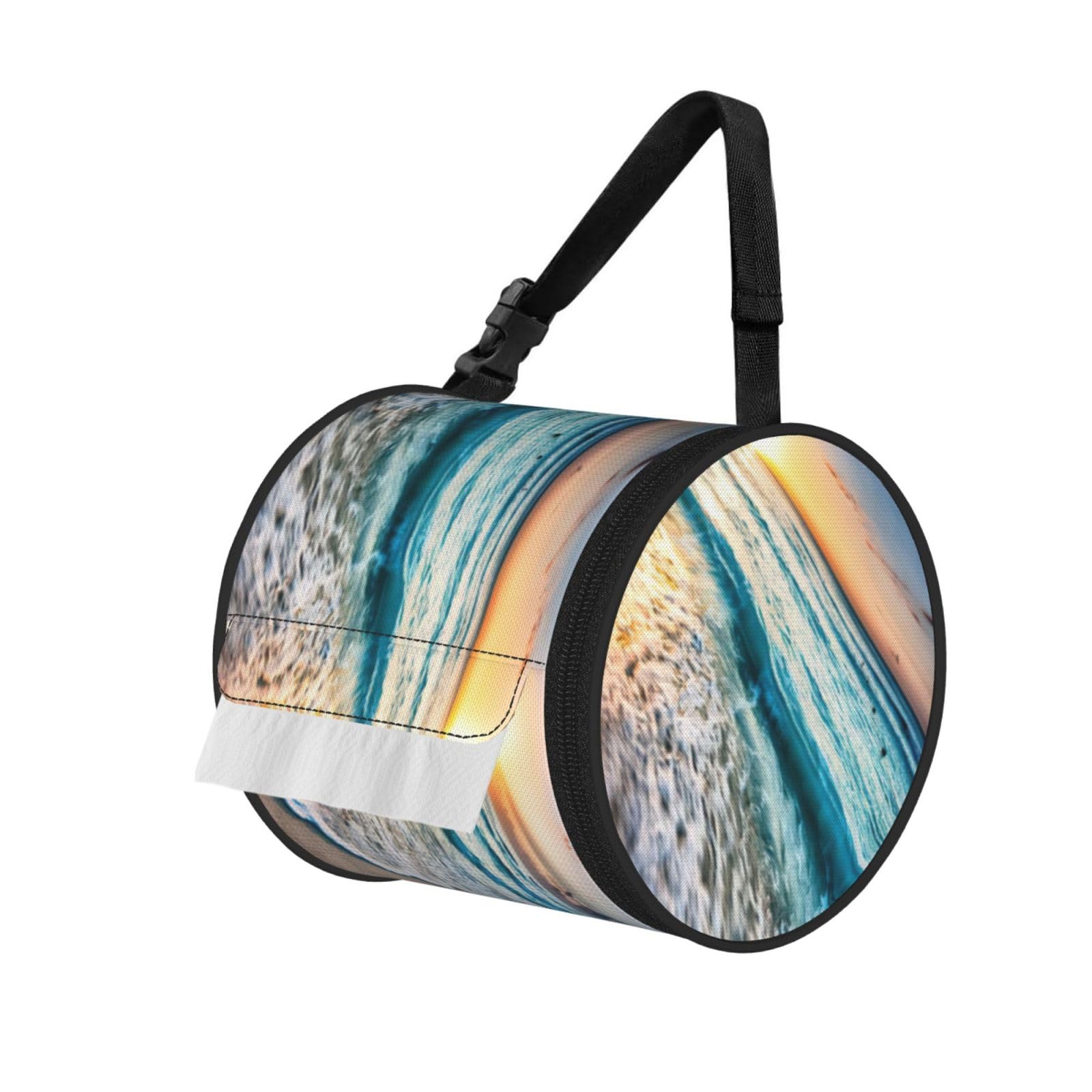 Ocean Sunrise Print Fashion Tissues Organizer Box, Hanging Tissue Holder For Purse Coins For Car Office Daily Outing