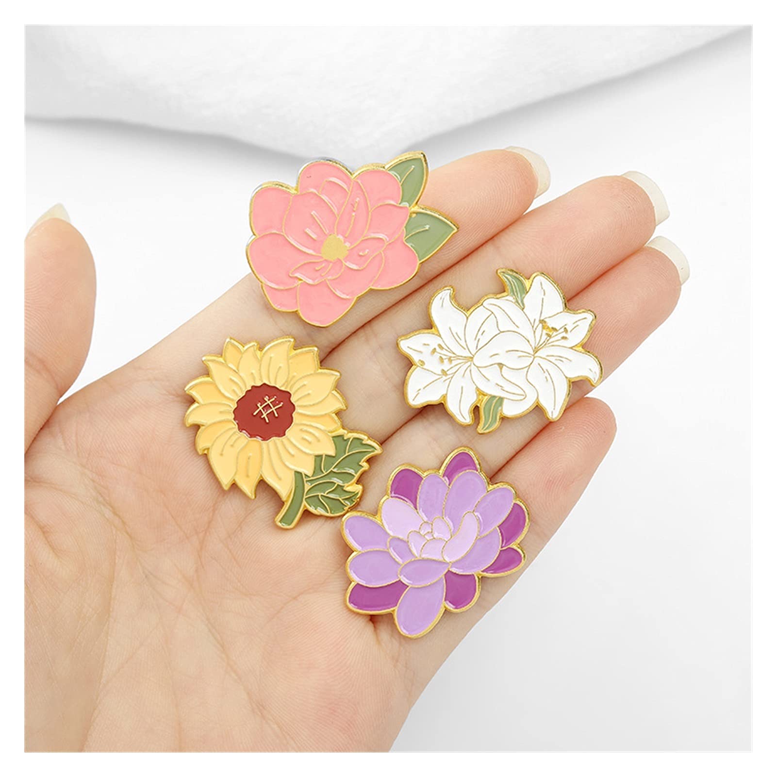 Spilla Smalto Fiori Spilla Smalto Bottone in Metallo Zaino Fai da Te Distintivo stami Corpetto Gioielli di Moda per Donna Amico