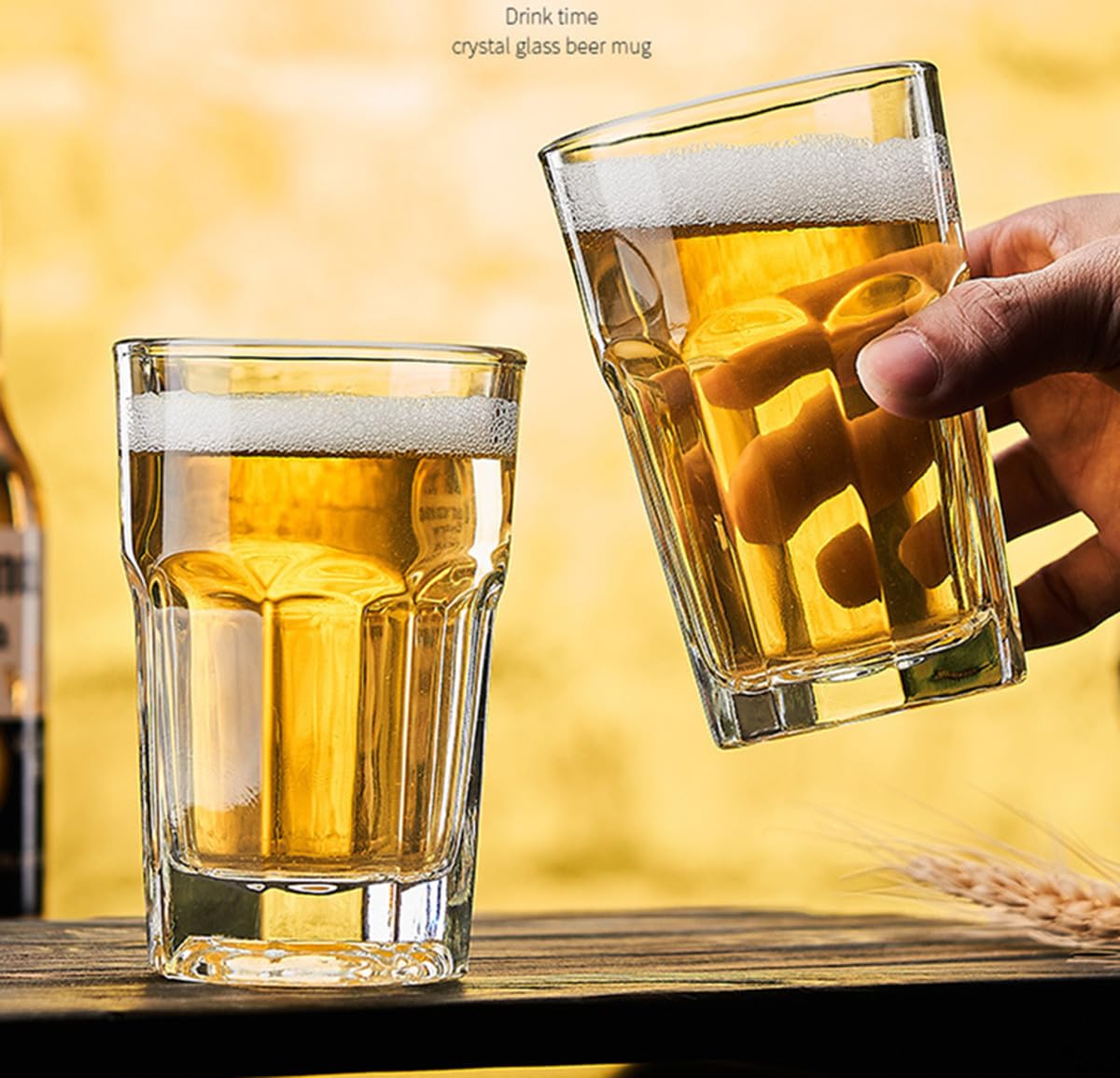 Zestaw 6 szklanek do picia 500 ml, przezroczyste szklanki na wodę do codziennego użytku, solidne, wysokie szklanki do picia