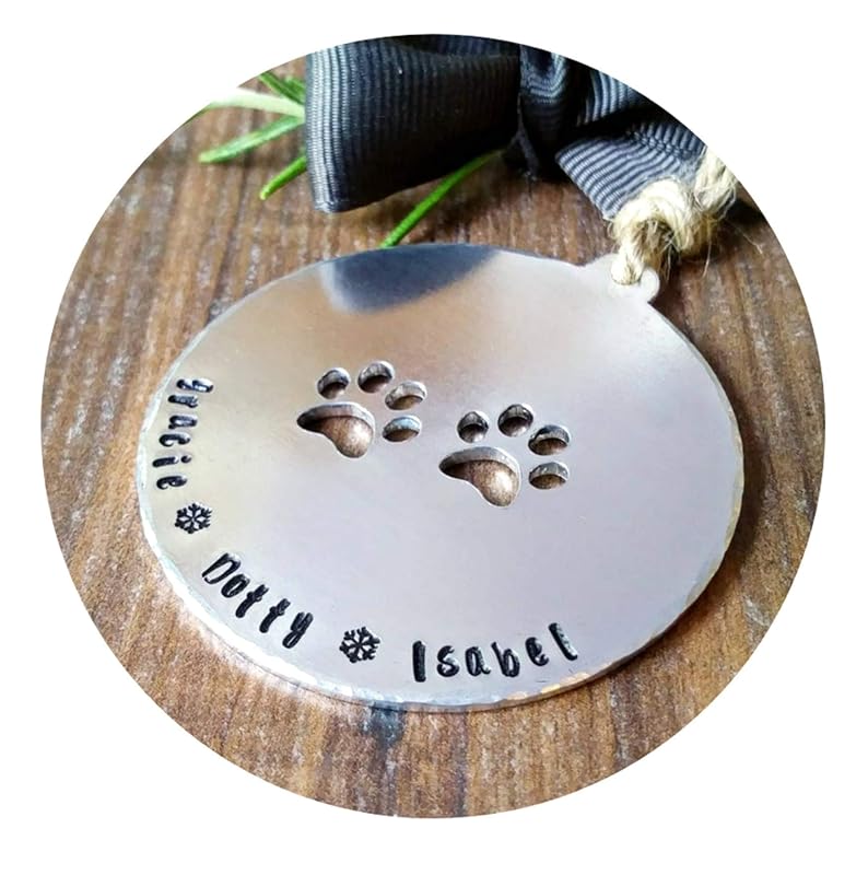 Personalised Pet Bauble Dog Owner Gifts Hand Stamped Tree Memorial