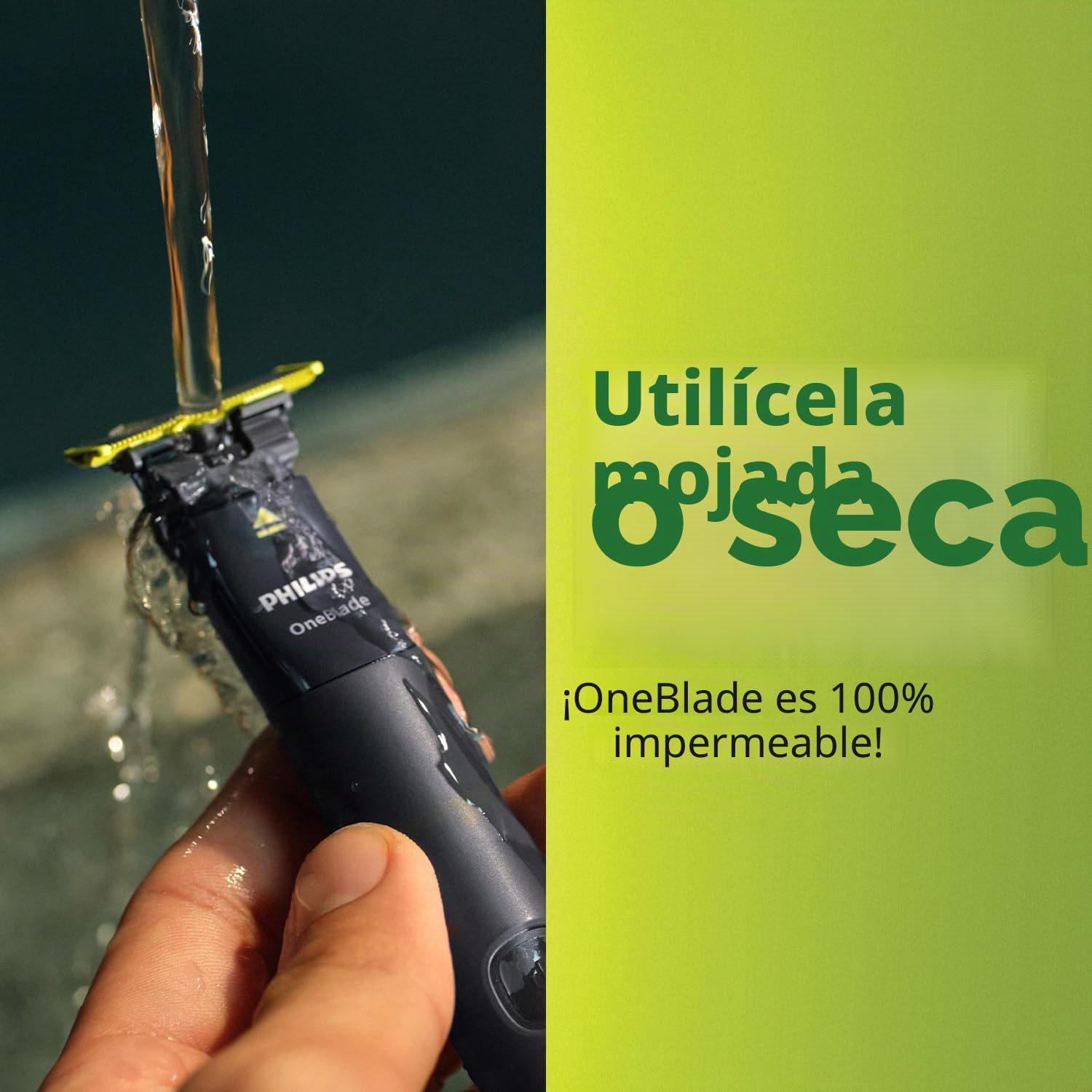 Philips OneBlade QP1424/10-2 peines de rastrojo (1, 3 mm), recargables, uso en húmedo y seco