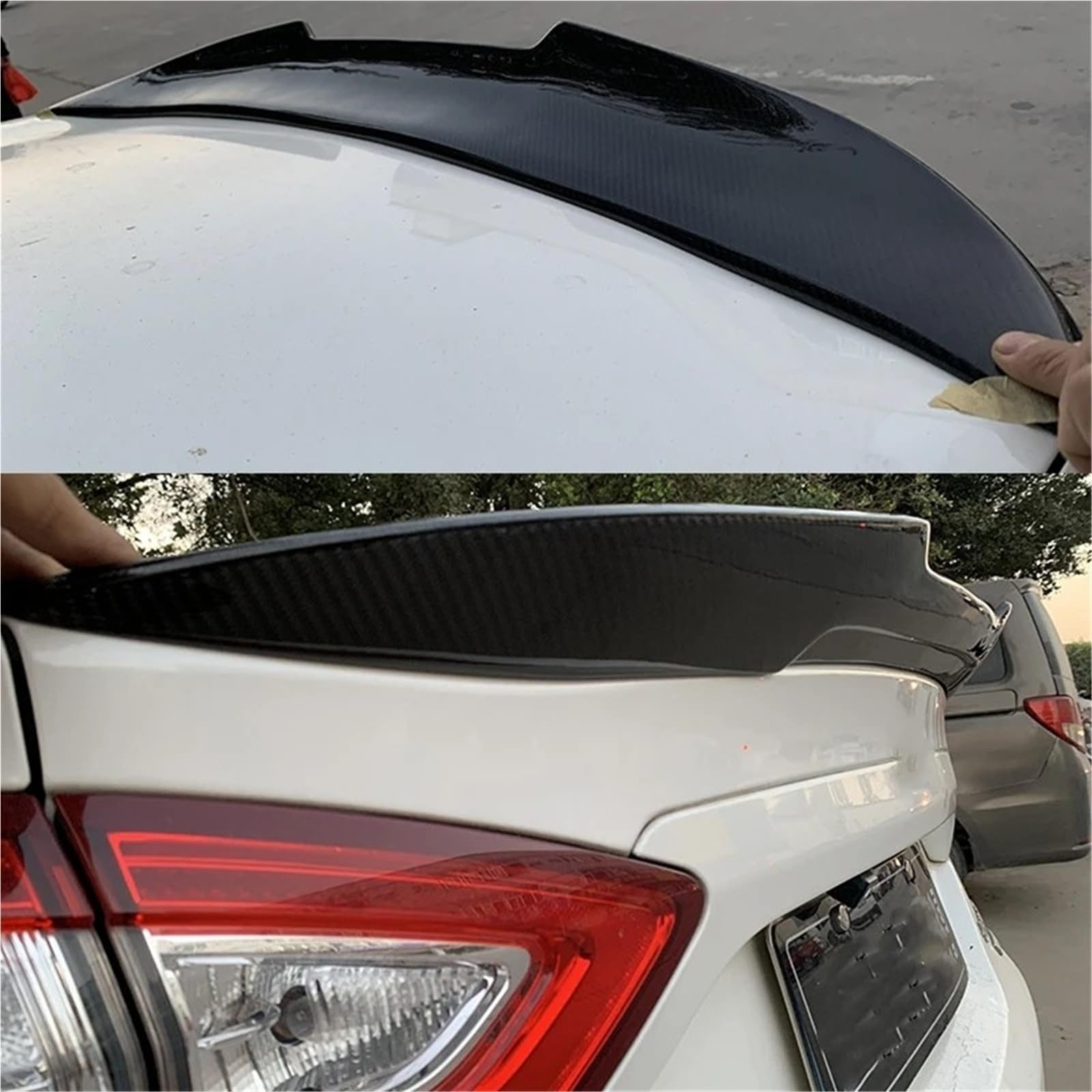 Dla Ford Dla Mondeo 2013-2017 Skrzydło Na Klapie Lotka Tylny Spoiler Bagażnika Akcesoria Dekoracyjne Do Karoserii Spojler Tylny Trunk Wing(Real Carbon Fiber)