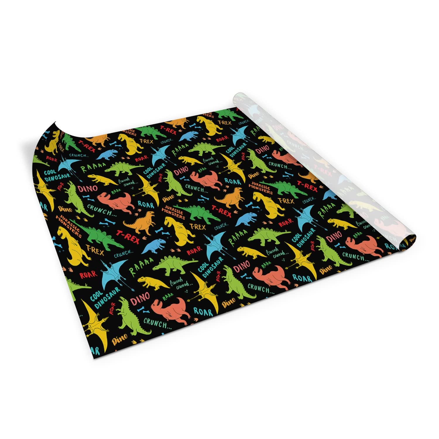 Coloray Furniture Sticker for Table Sticky Back Plastic Roll Wall Door Sticker for Wardrobe Veneer Matt 39.8x19.7 inch / 100x50 cm Foil Self-Adhesive - Colorful Dinosaurs
