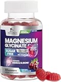 Magnesium Glycinate Supplement Gummies - Magnesium Supplement with Bone Muscle Heart Health & Sleep Support - Gentle on Stomach & Chelated for Max Absorption - Grape Flavor & Sugar Free - 60 Gummies