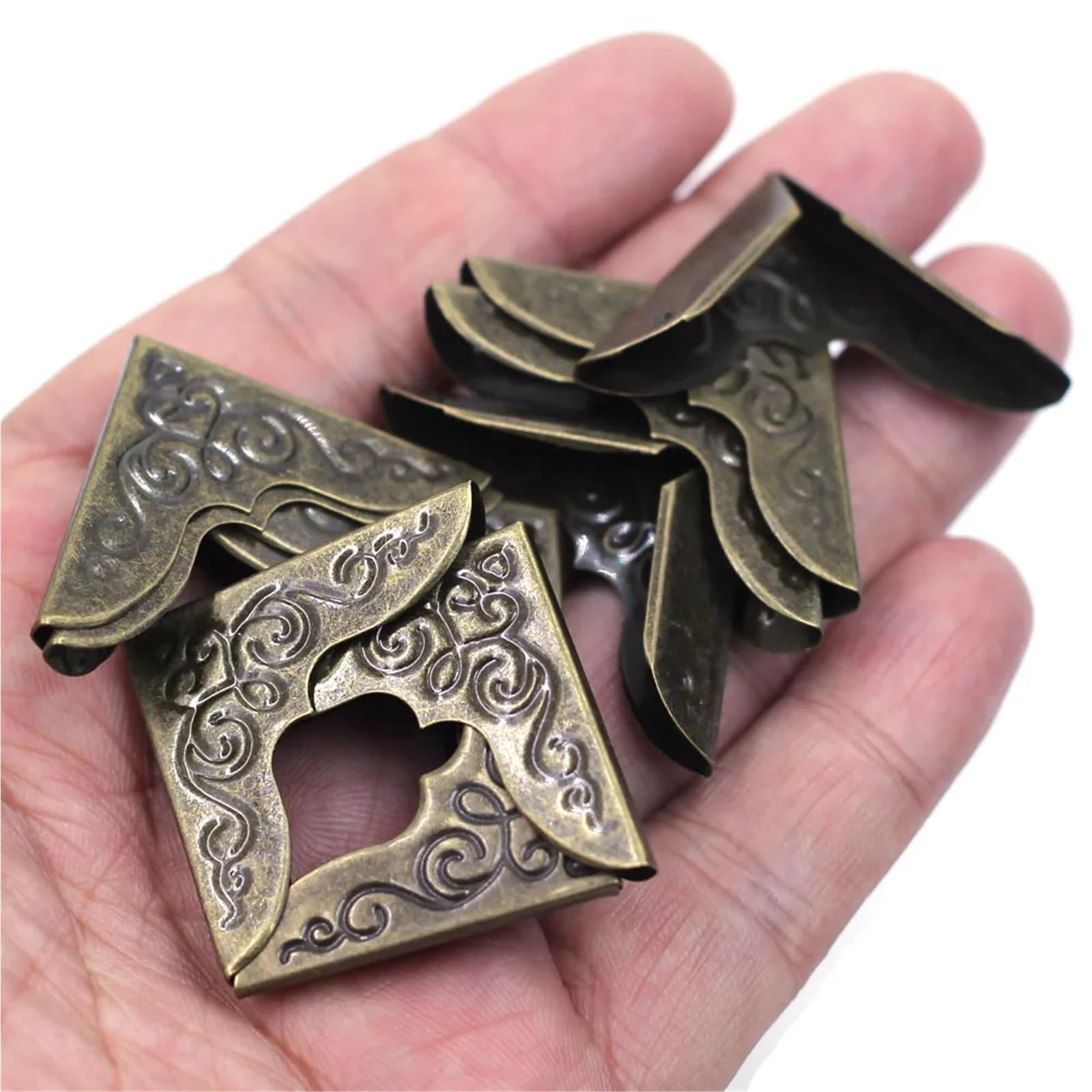 Angoli per foto, 60 pezzi, protezioni per angoli, album di ritagli, hardware, intagliati, libri, menù, album, cartelle, bronzo, artigianato, fai da te, risultati 43 x 31 mm