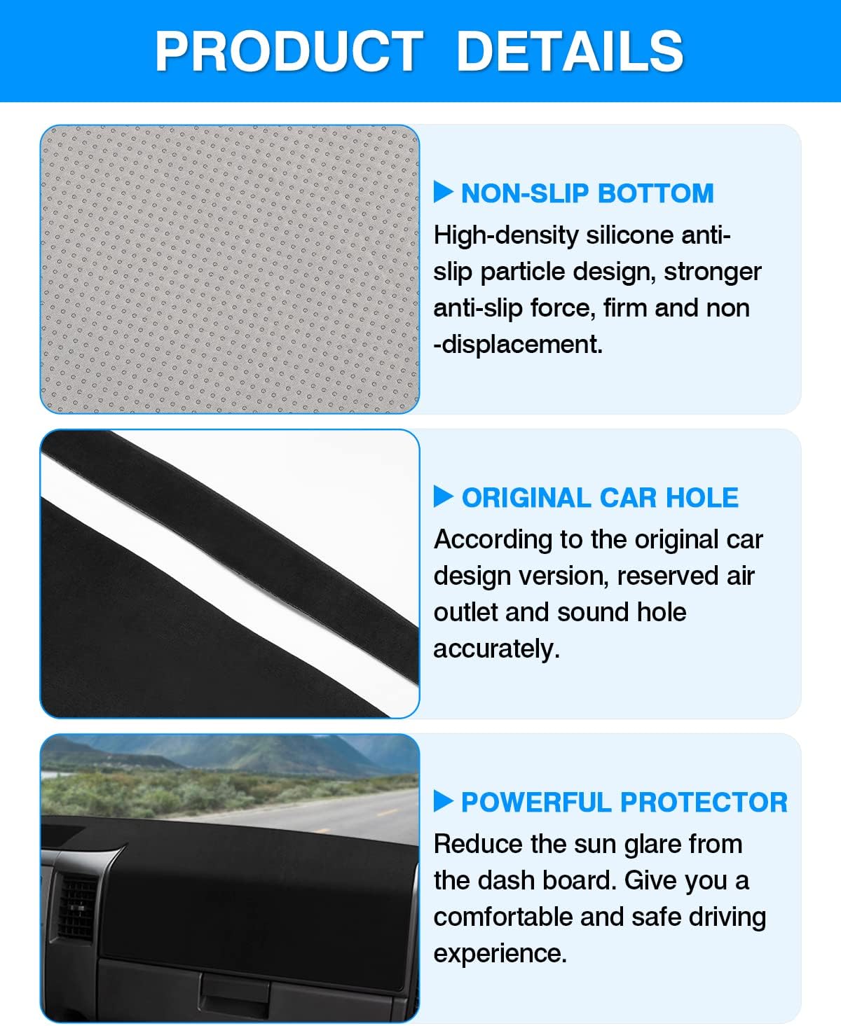 Autorder Dashboard Cover Mat for 2004-2012 Nissan Titan Accessories Dash Cover Flannel Dash Mat Sunshade Glare UV Rays Protector (Without Cutout for Navi/Sensor)