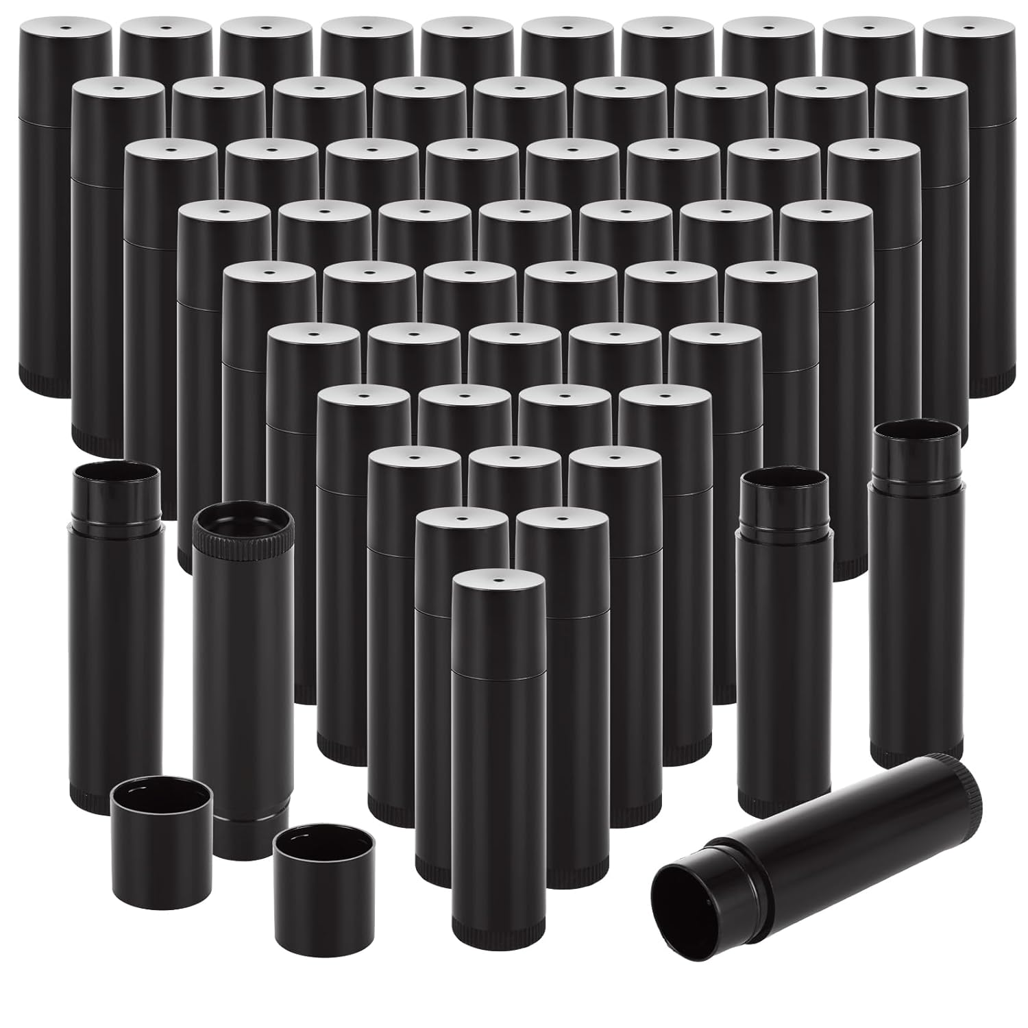 100 Pack Empty Lip Balm Tubes 5ml 5g Plastic Lipsticks Filling Containers Lip Balm Tube with Caps for