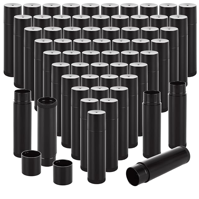 100 Pack Empty Lip Balm Tubes 5ml 5g Plastic Lipsticks Filling Containers Lip Balm Tube with Caps for